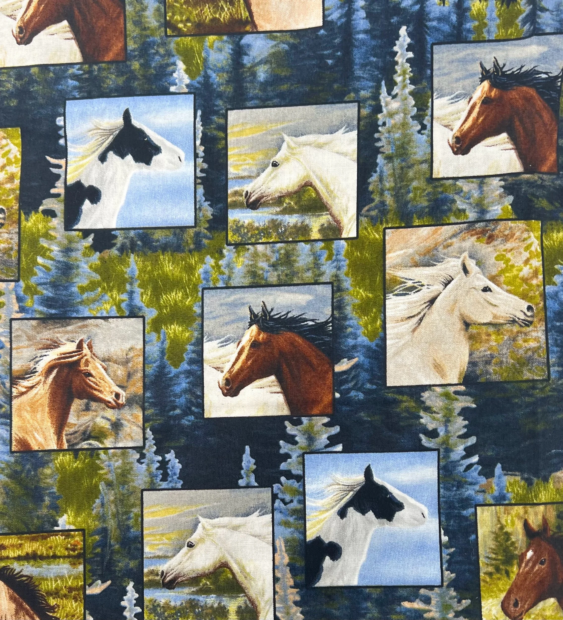 🌮 2 3/4yds Horse Quilting Cotton