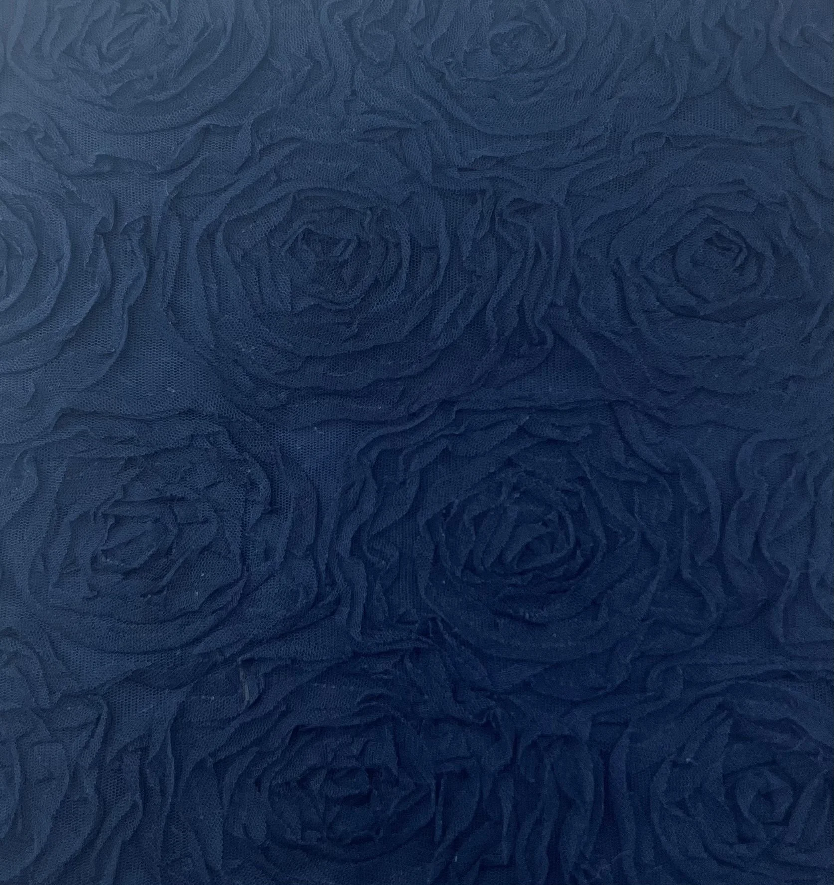 🦆 3 1/4yds Navy Blue Floral Appliqued Knit