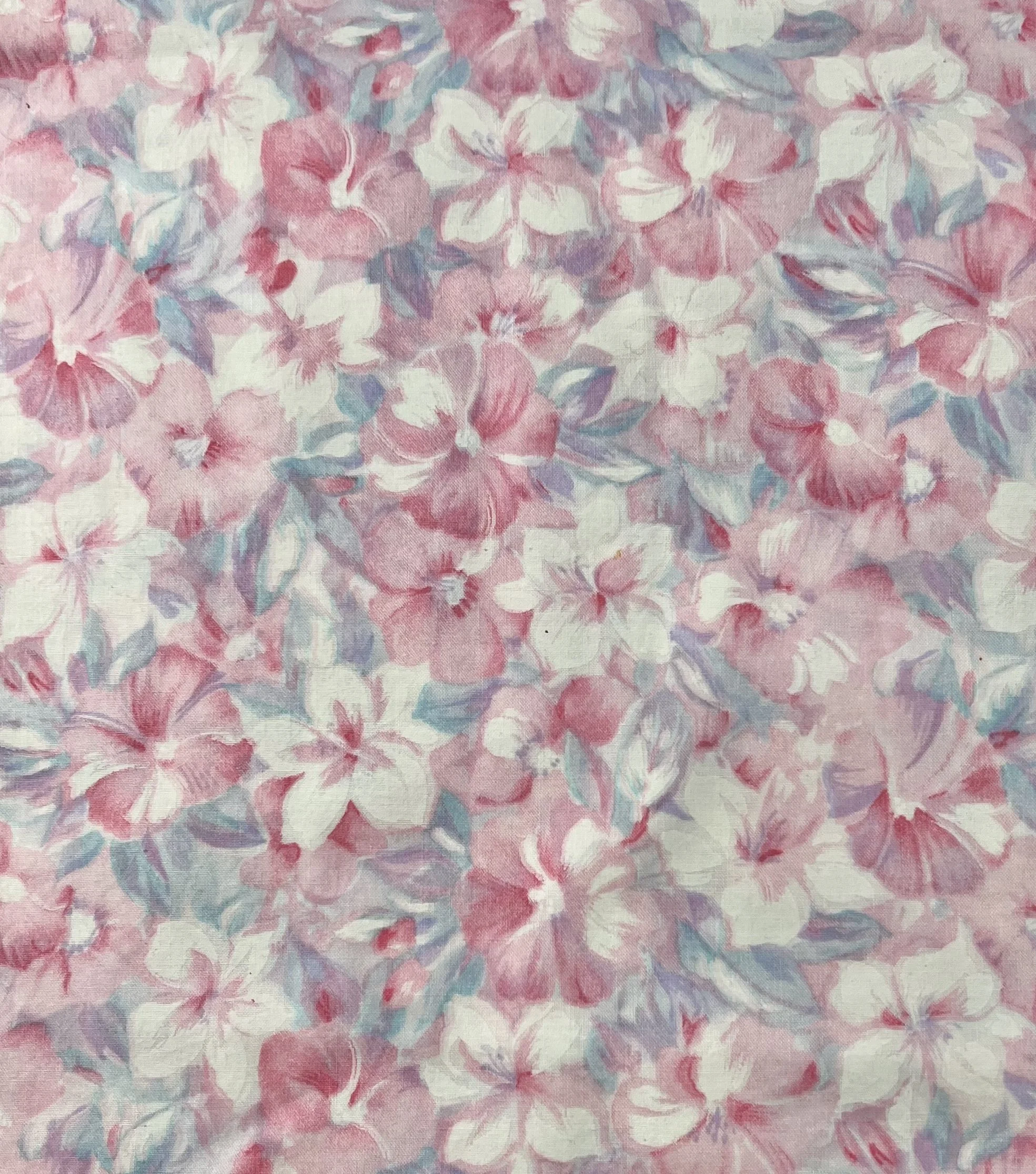 🐐 2 1/4yds Pink Pastel Floral Quilting Cotton