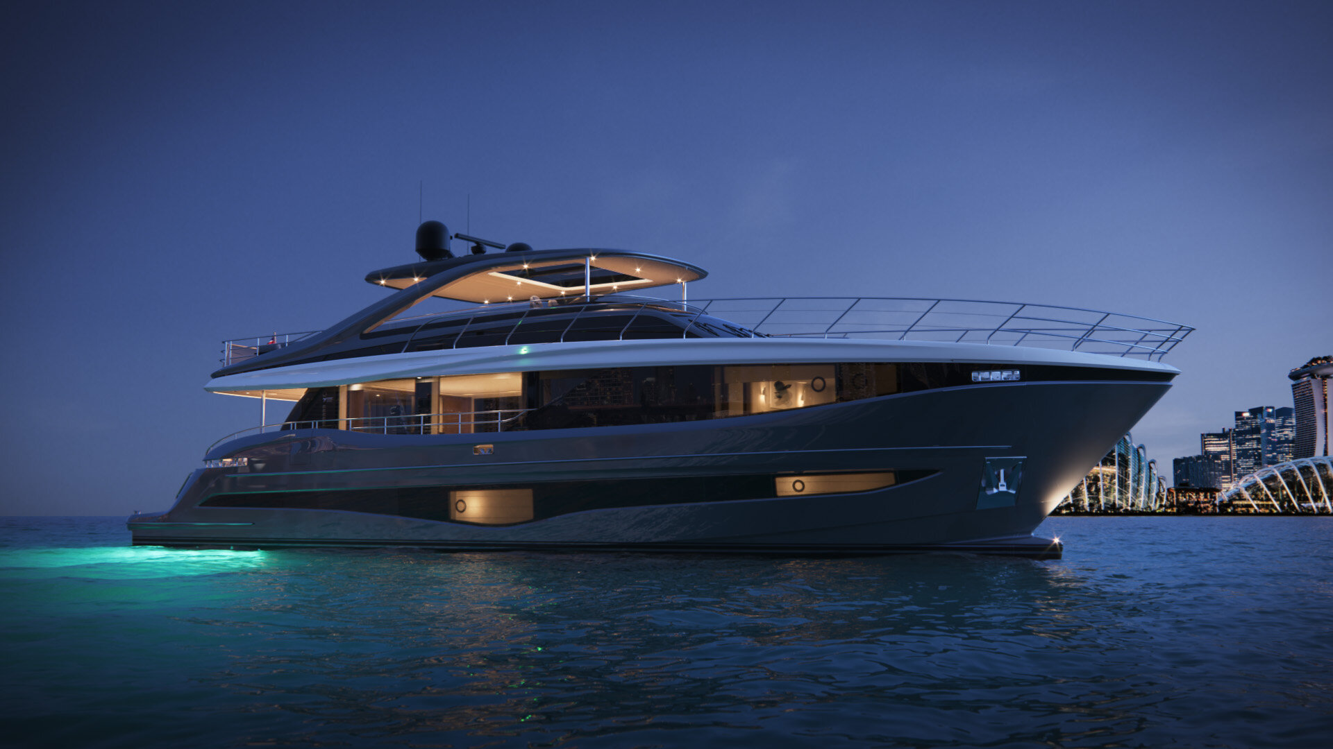 3D Visualisation - CGI of yacht exterior © Arcmedia Limited