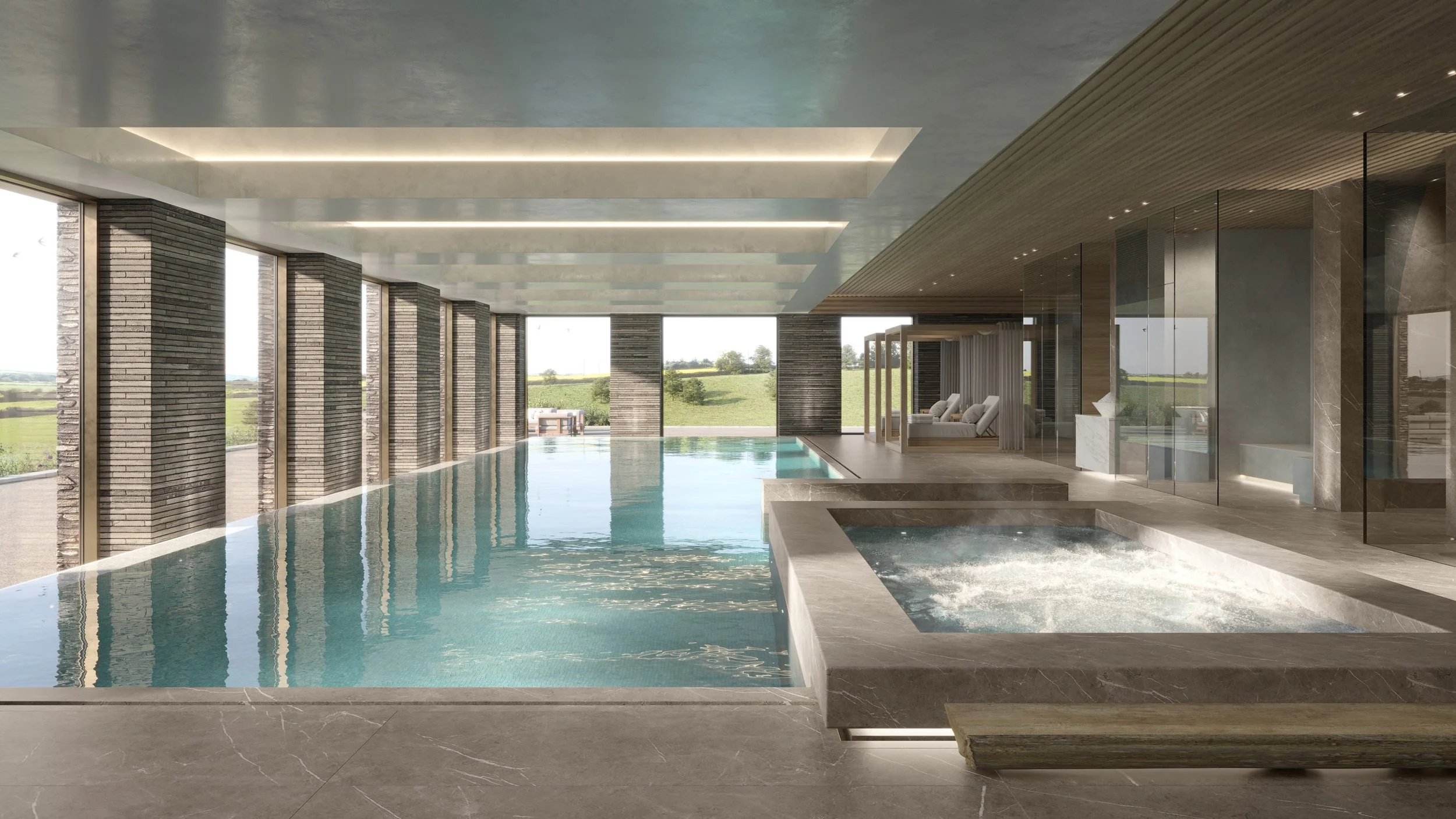 Architectural Visualisation - CGI of pool and spa interior design © Arcmedia Limited