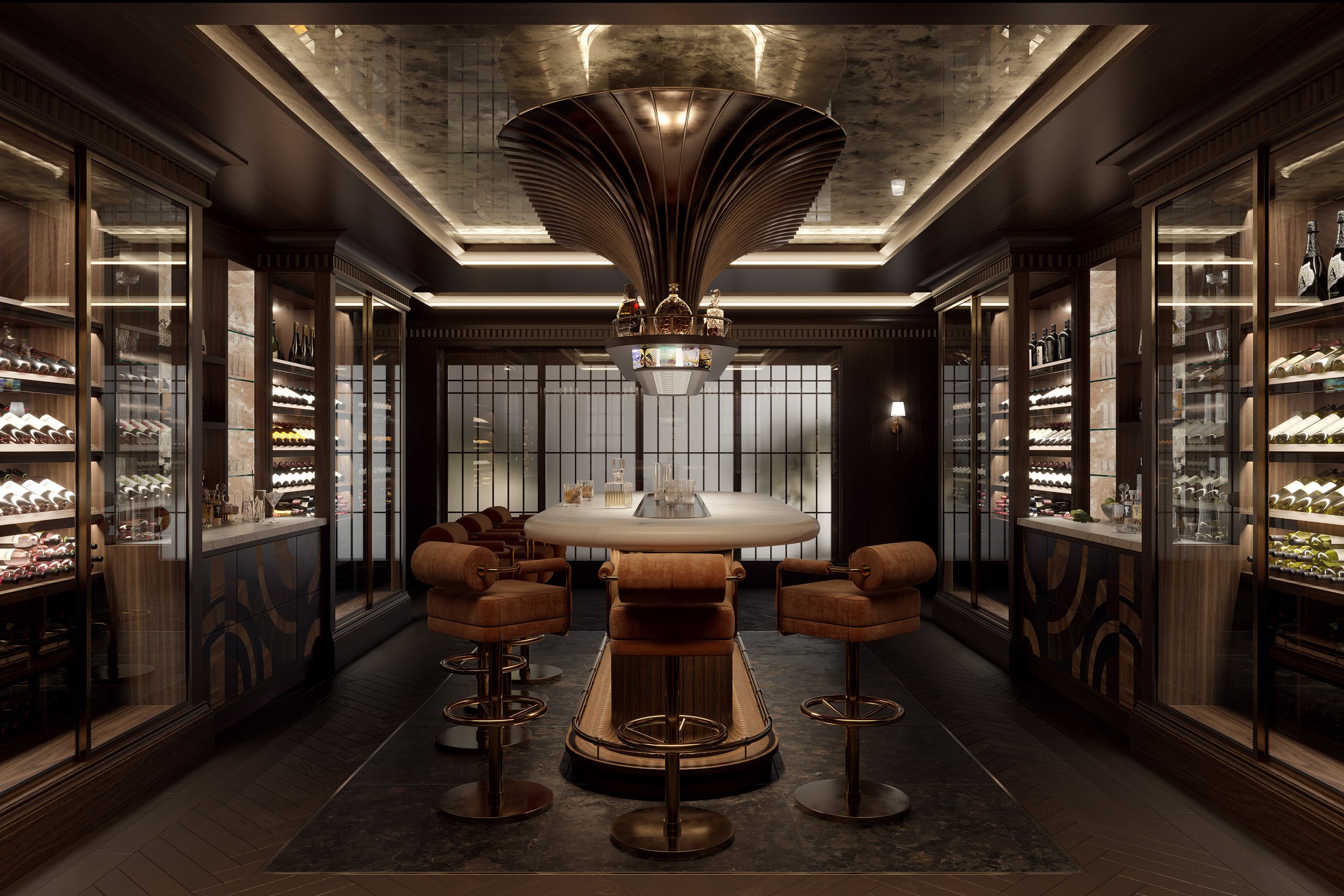 Architectural Visualisation - CGI of wine bar interior design © Arcmedia Limited