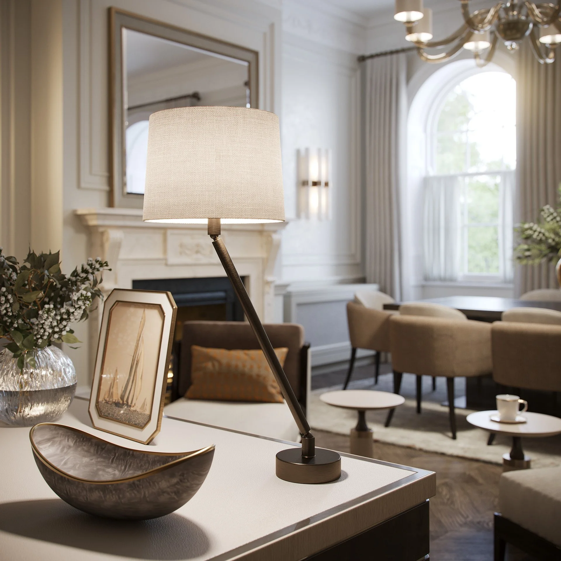 Architectural Visualisation - CGI vignette of home office interior design © Arcmedia Limited