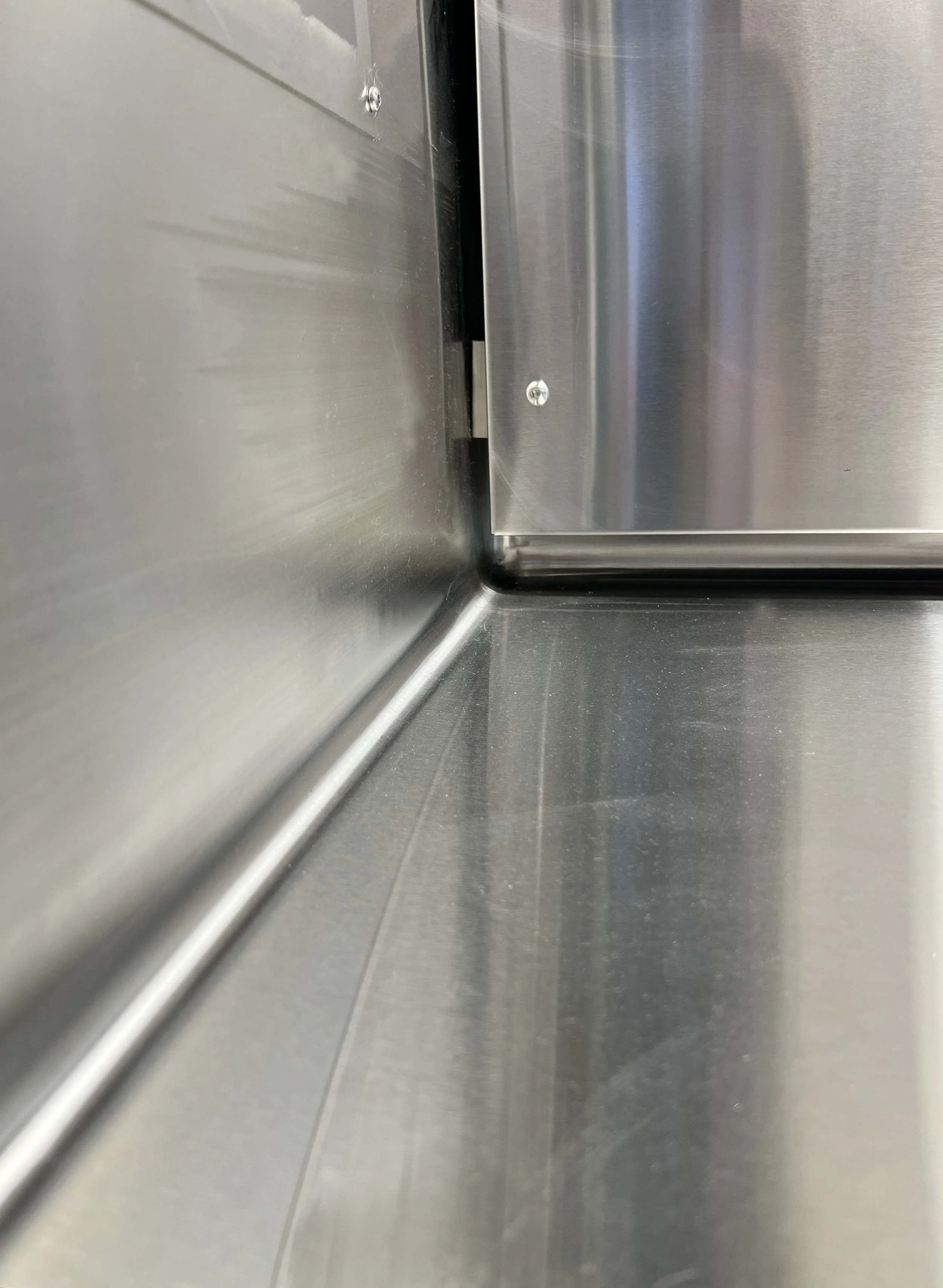 Inside a SafeGuard fume hood with a Stainless Steel Seamless Liner and Integral Work Top