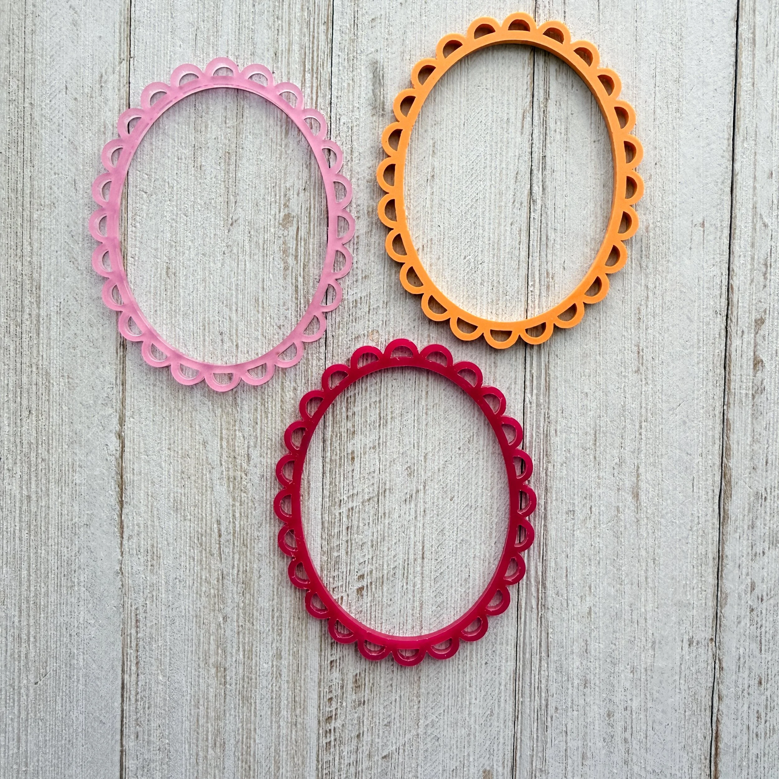 Warm Toned - Oval Scalloped Frames