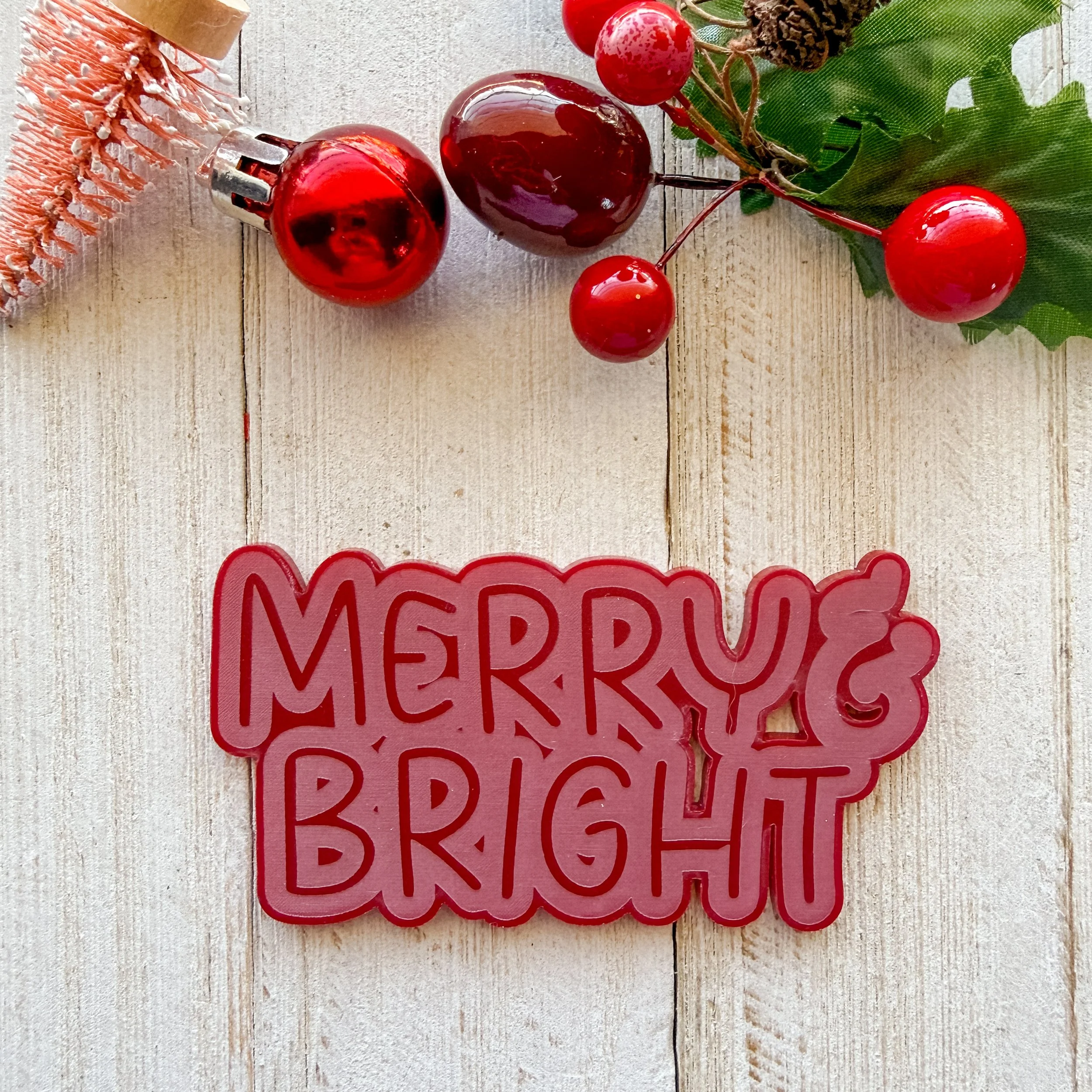 Cranberry - Engraved Merry & Bright