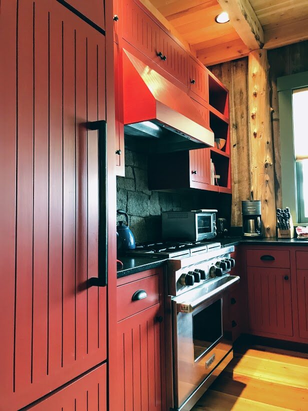 New Kitchen With Red Cabinets