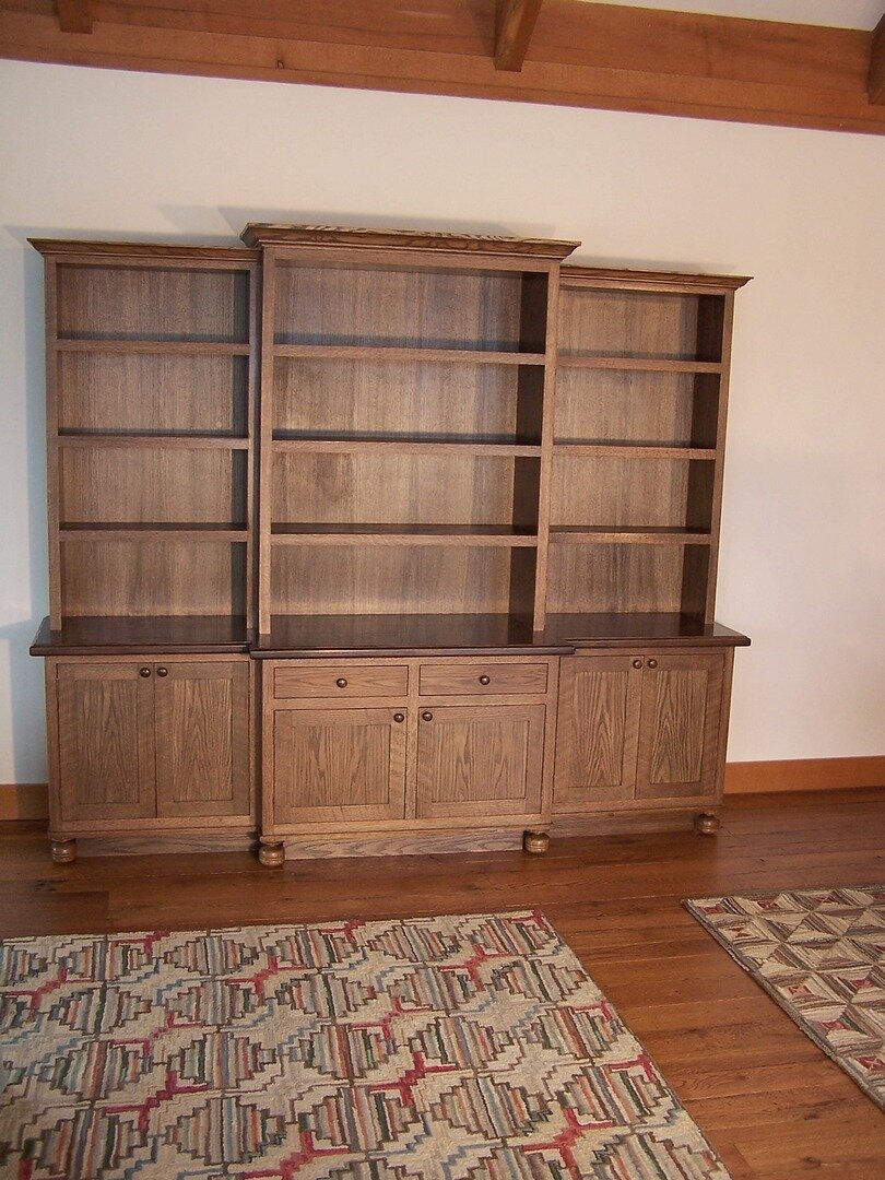 Oak Bookcase With Drawers