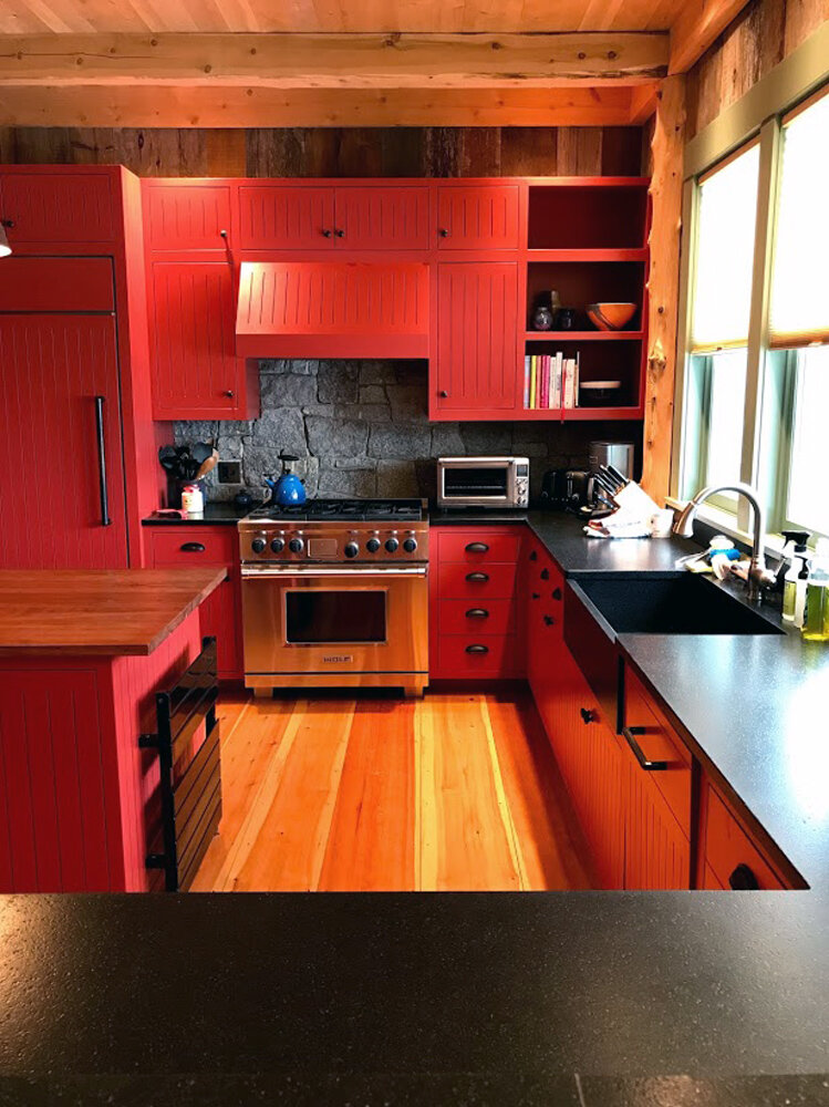 New Kitchen With Red Cabinets