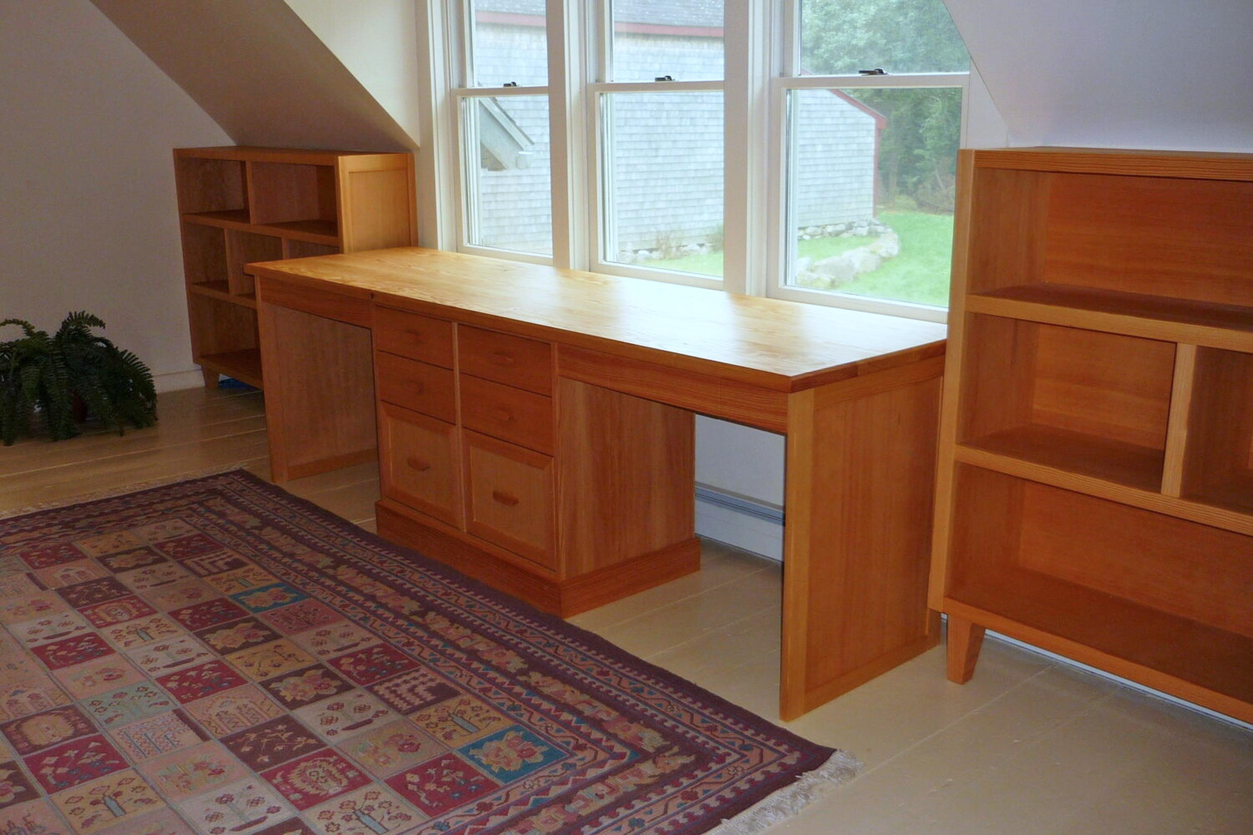 Double Desk &amp; Bookcases
