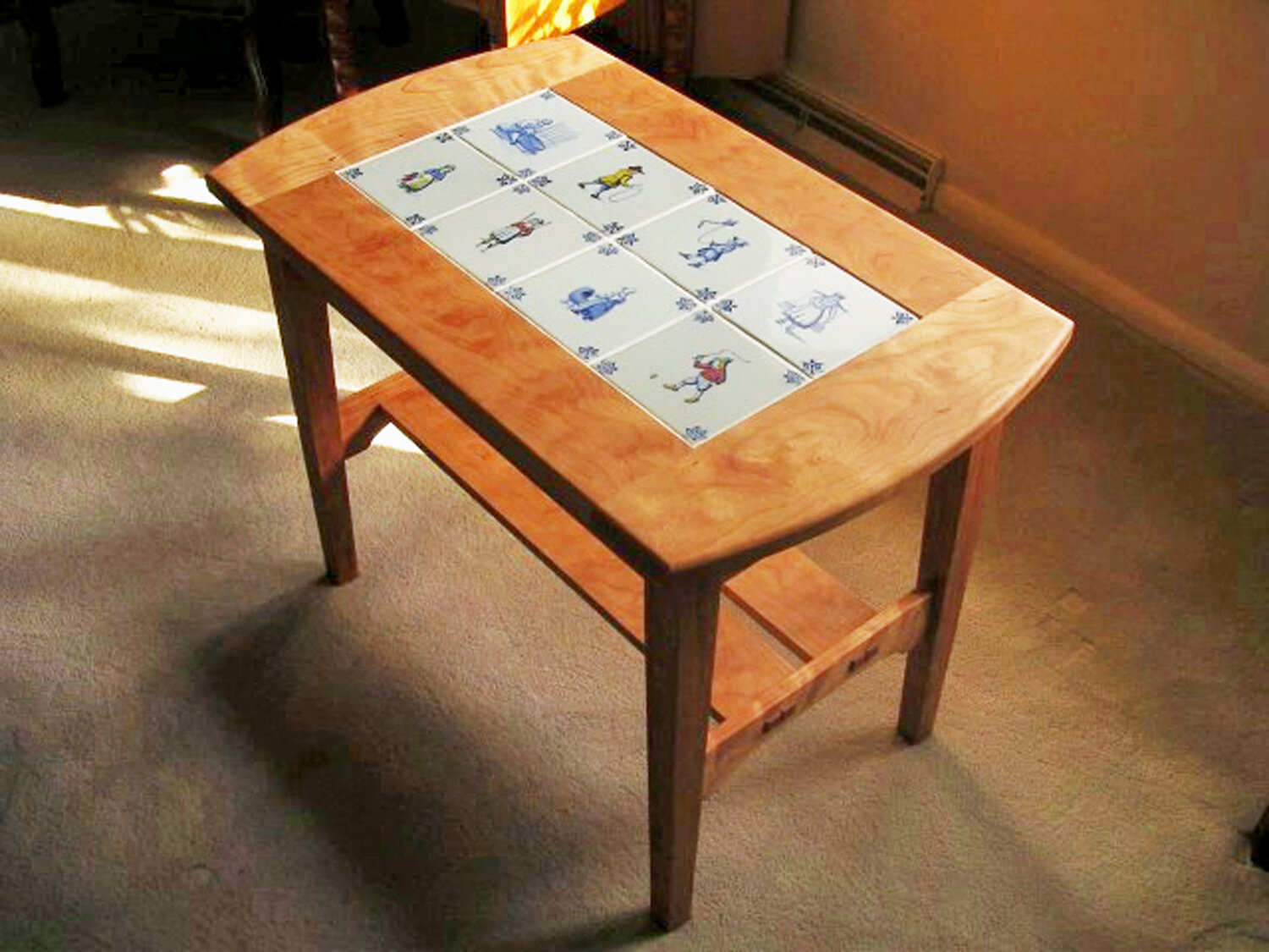 Tile Top Wood Table