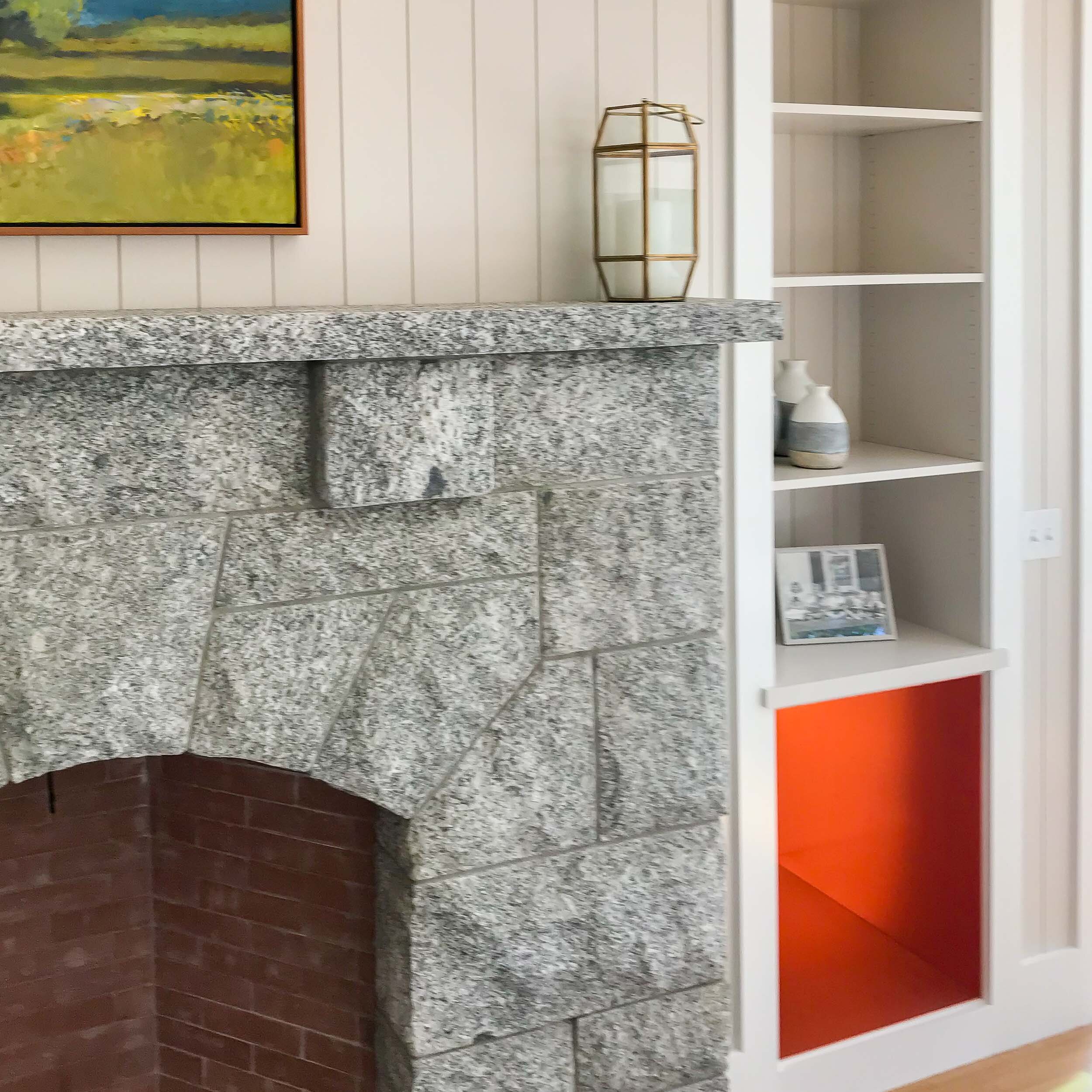 Bookcase With Copper Firewood Storage