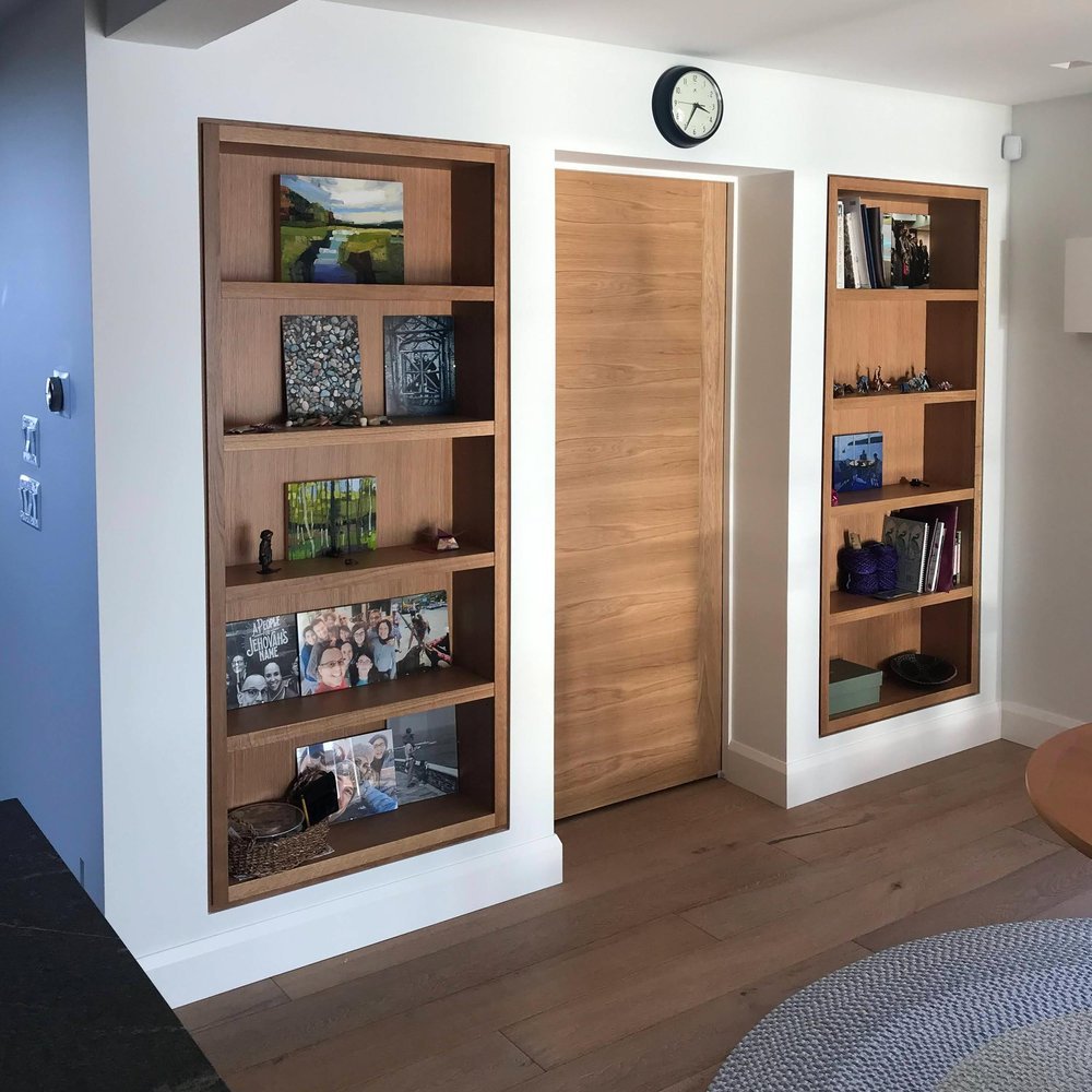 Built-In Bookcases &amp; Matching Door