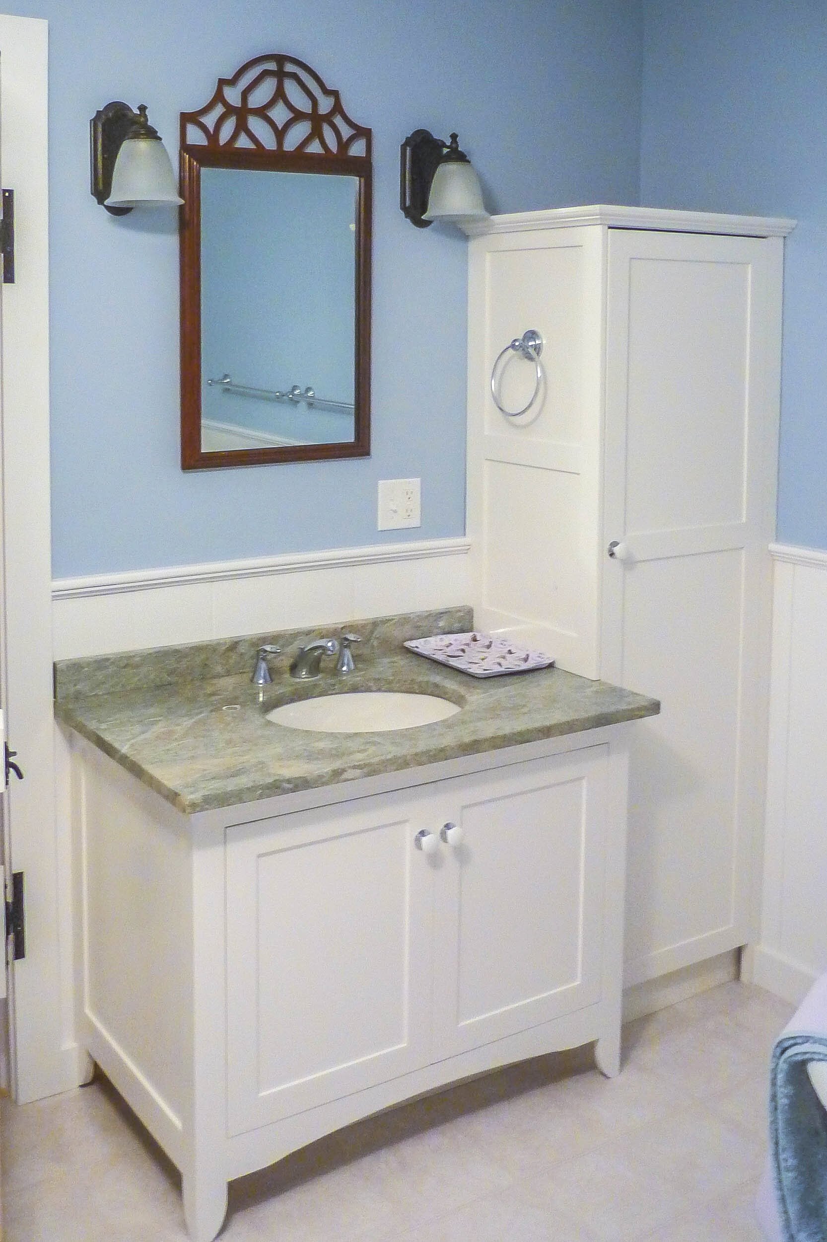 Vanity And Linen Cabinet Combo