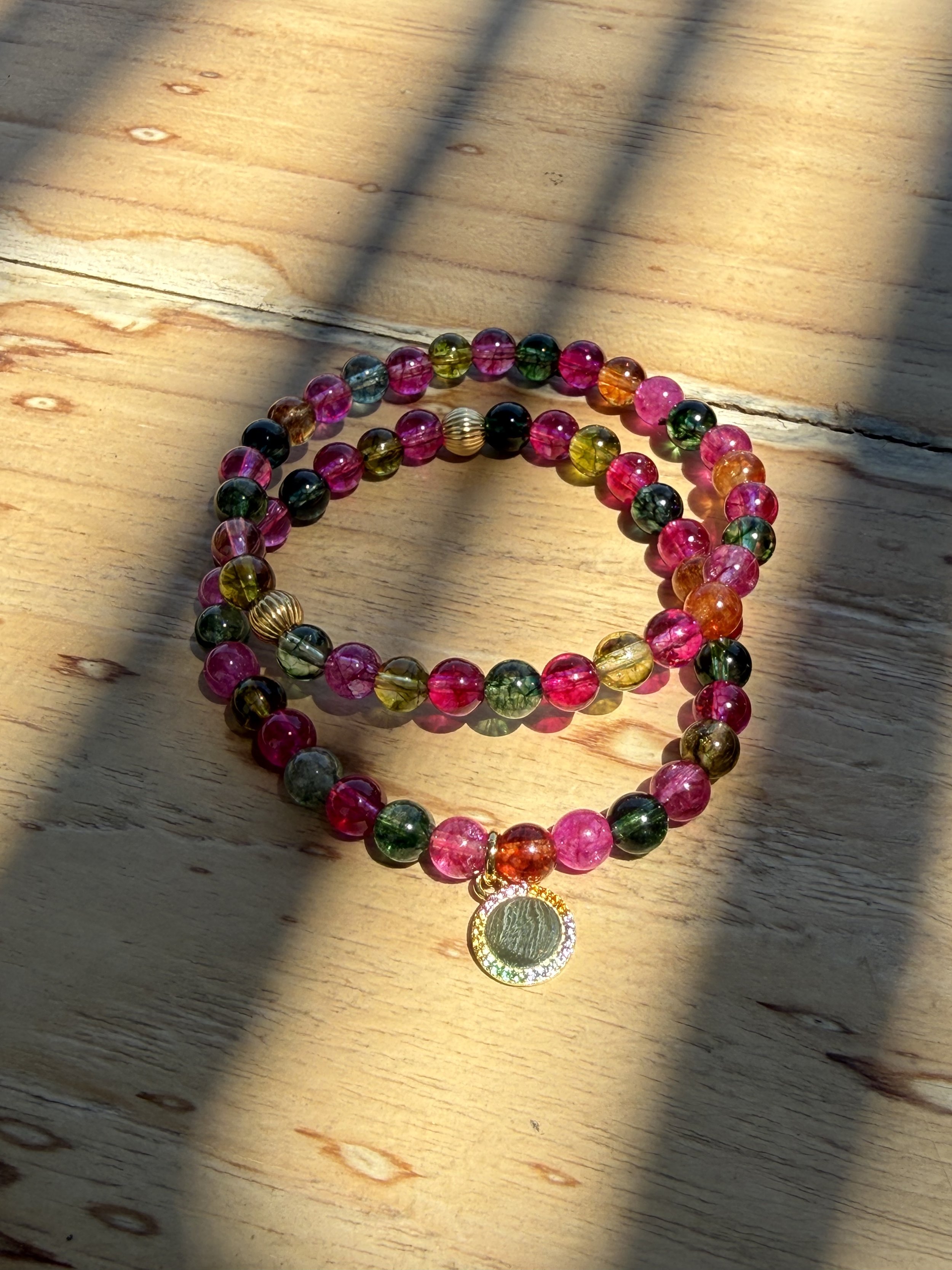 Pink Tourmaline BR with Rainbow Charm Stack.jpeg