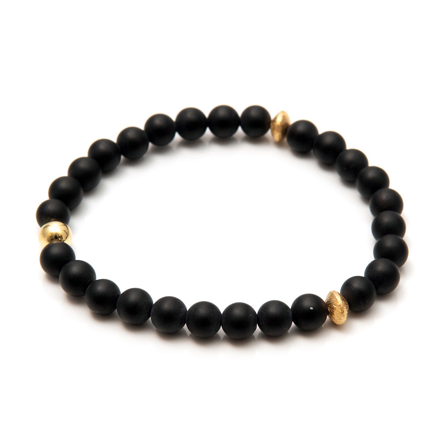 Matte Onyx Gemstone with gold features Bracelet .jpg