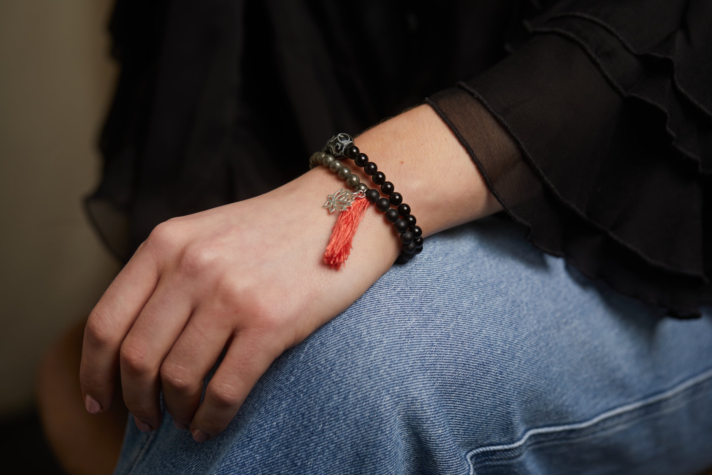 pyrite and Black Tassel BR on model.jpg