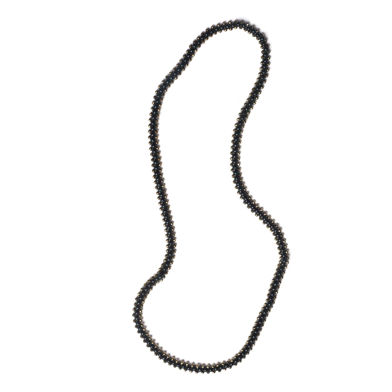 Green Sandstone and Gold Hematite Zip Necklace