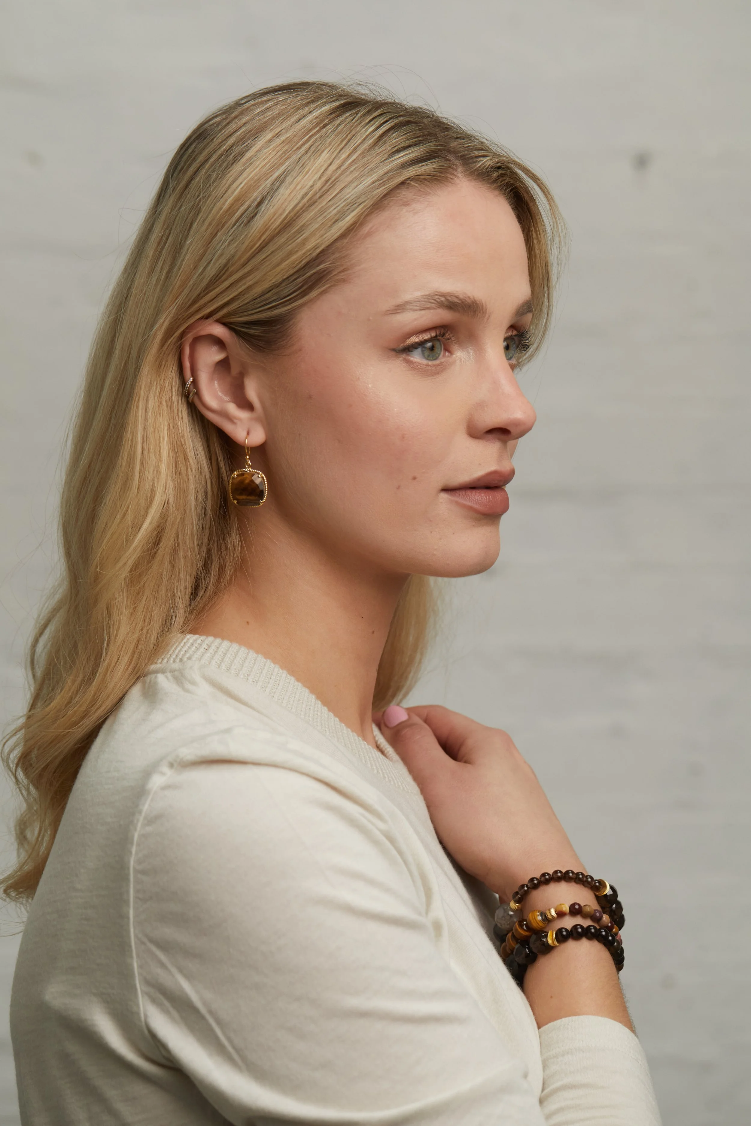 Tigers Eye Cushion Er and Nadia Bracelets on model.jpg