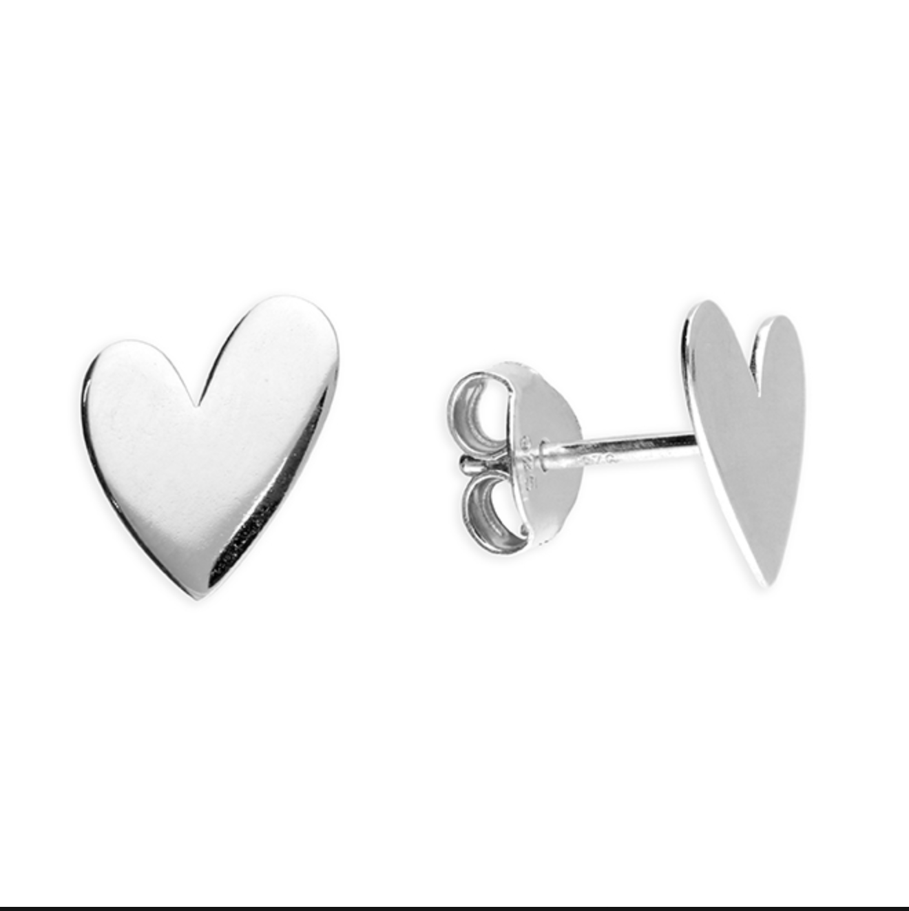 Flat Heart Stud ER in Silver .png
