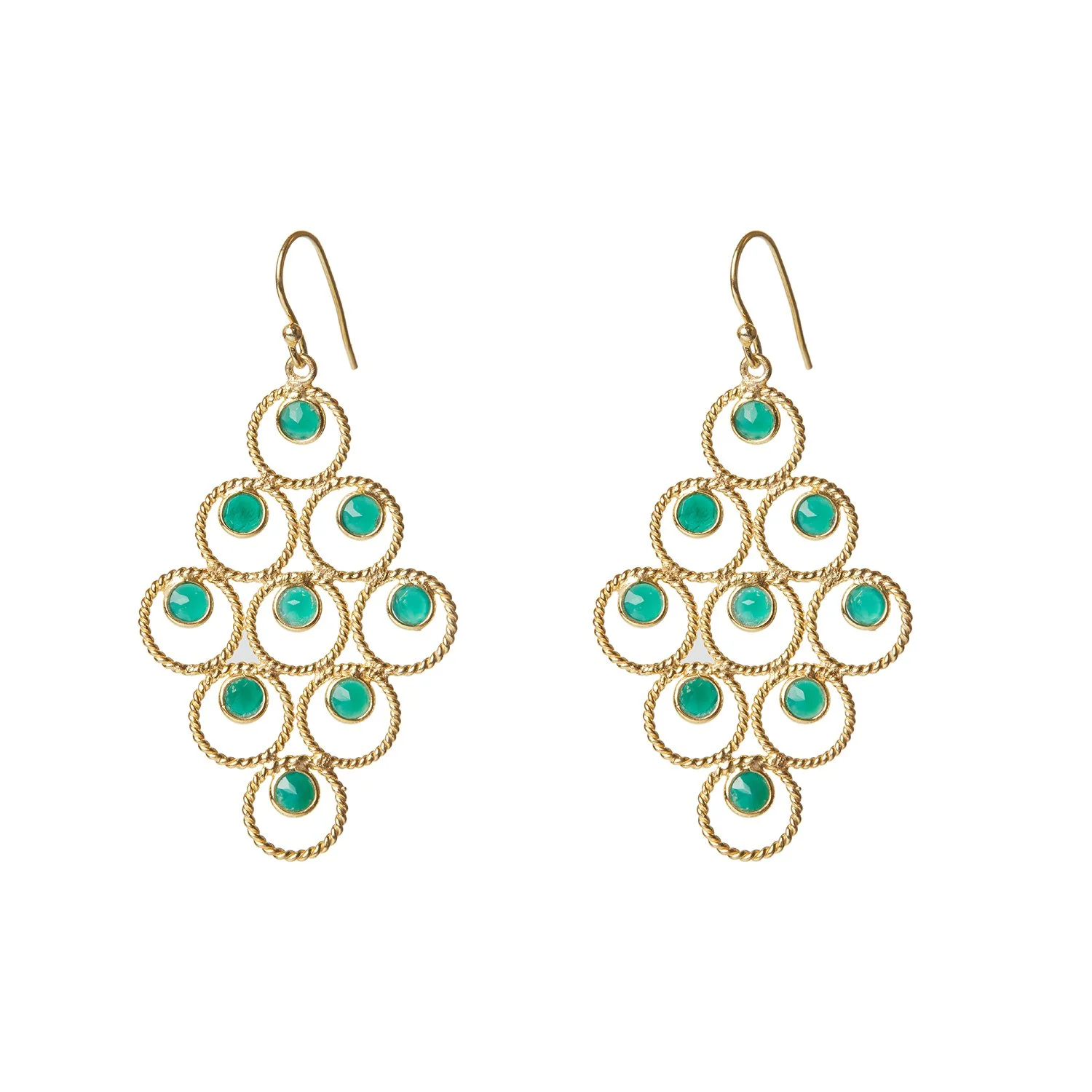 Bubble Chandelier Earrings in Various Gemstones