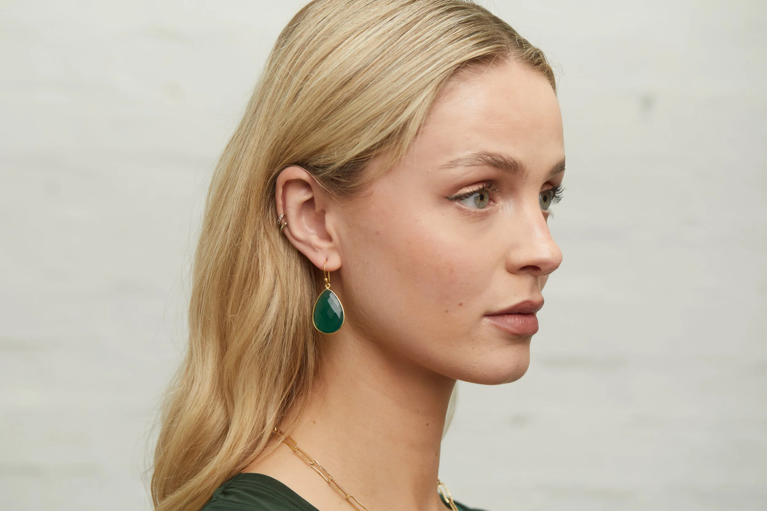 Green Tear Drop ER on model.jpg