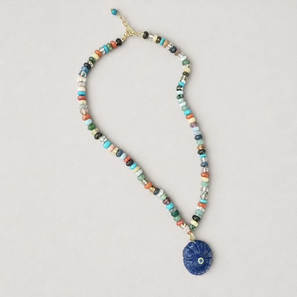 Skittle Necklace with Lapis Shell