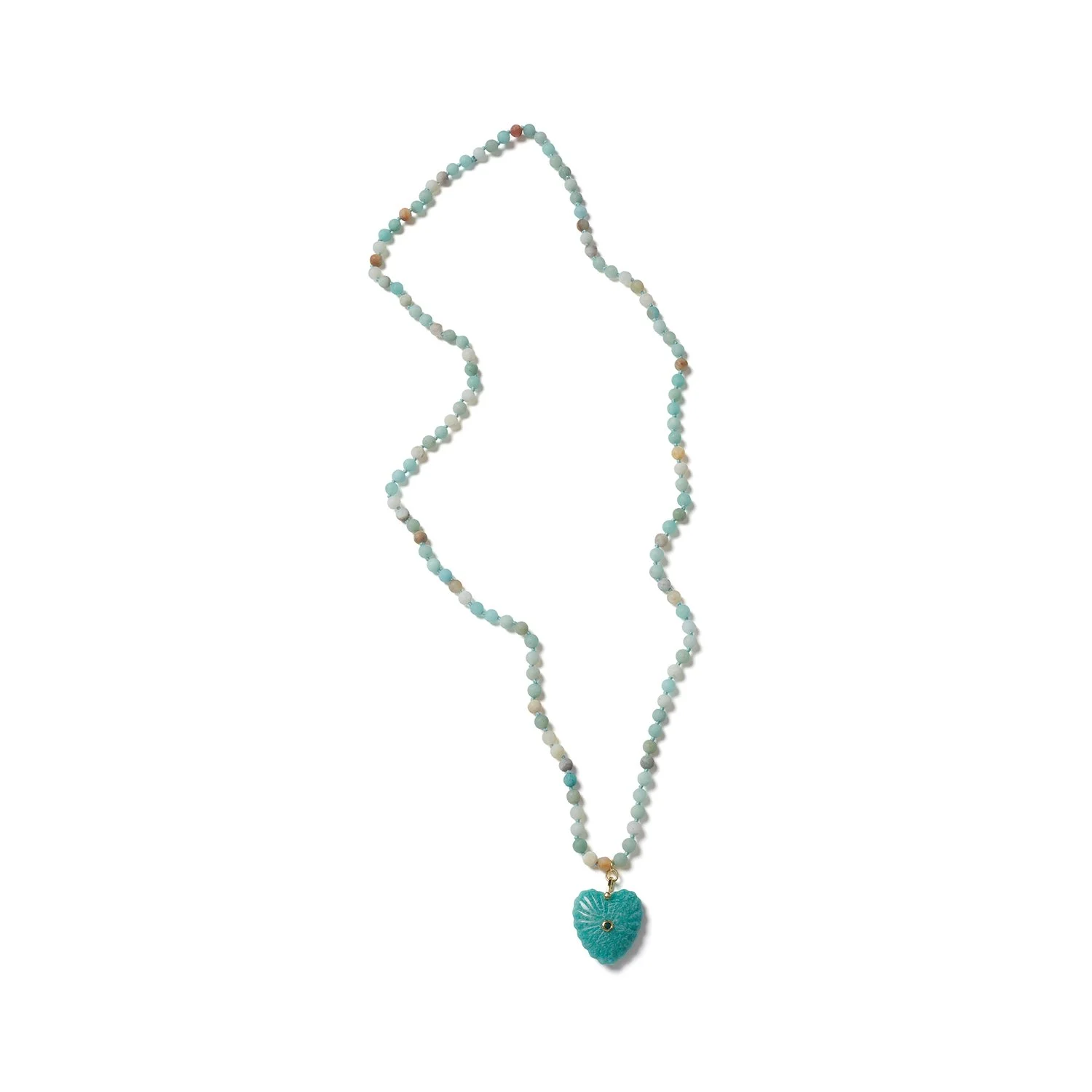 Icon Heart Amazonite Long Pendant