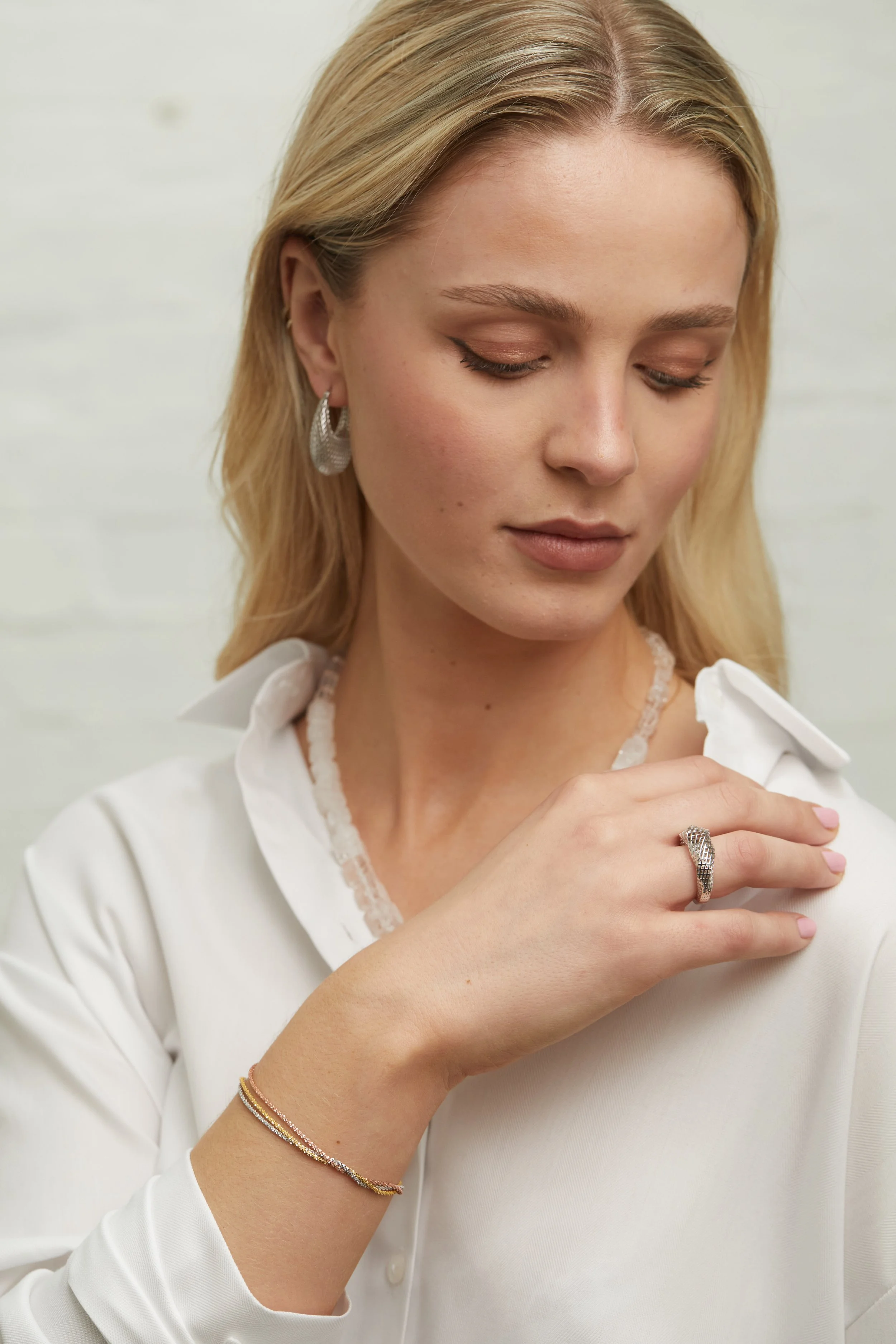 Mesh Silver Ring and ER with 3 colour br on model.jpg