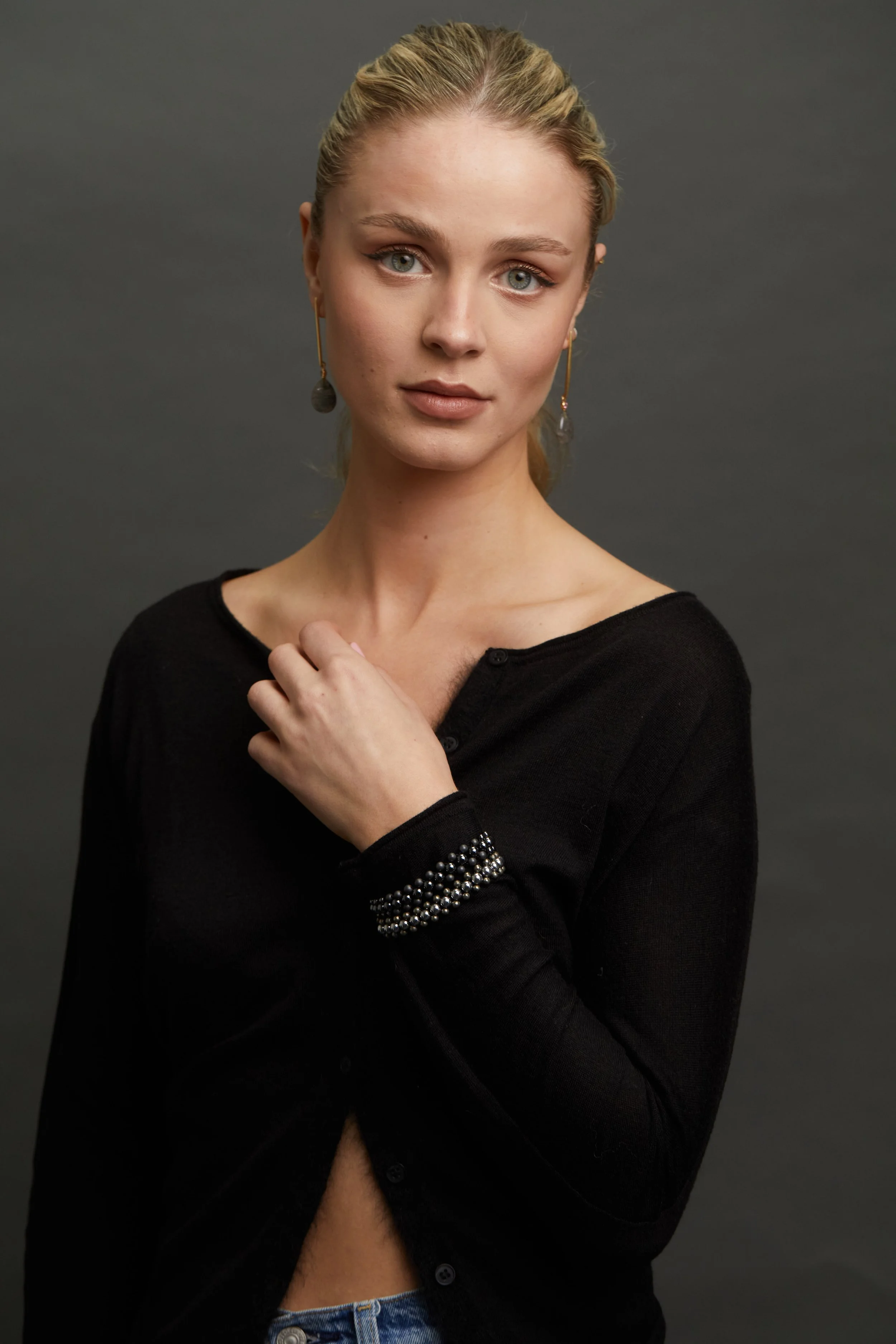 Mini Zip Metallic cuffs on model.jpg