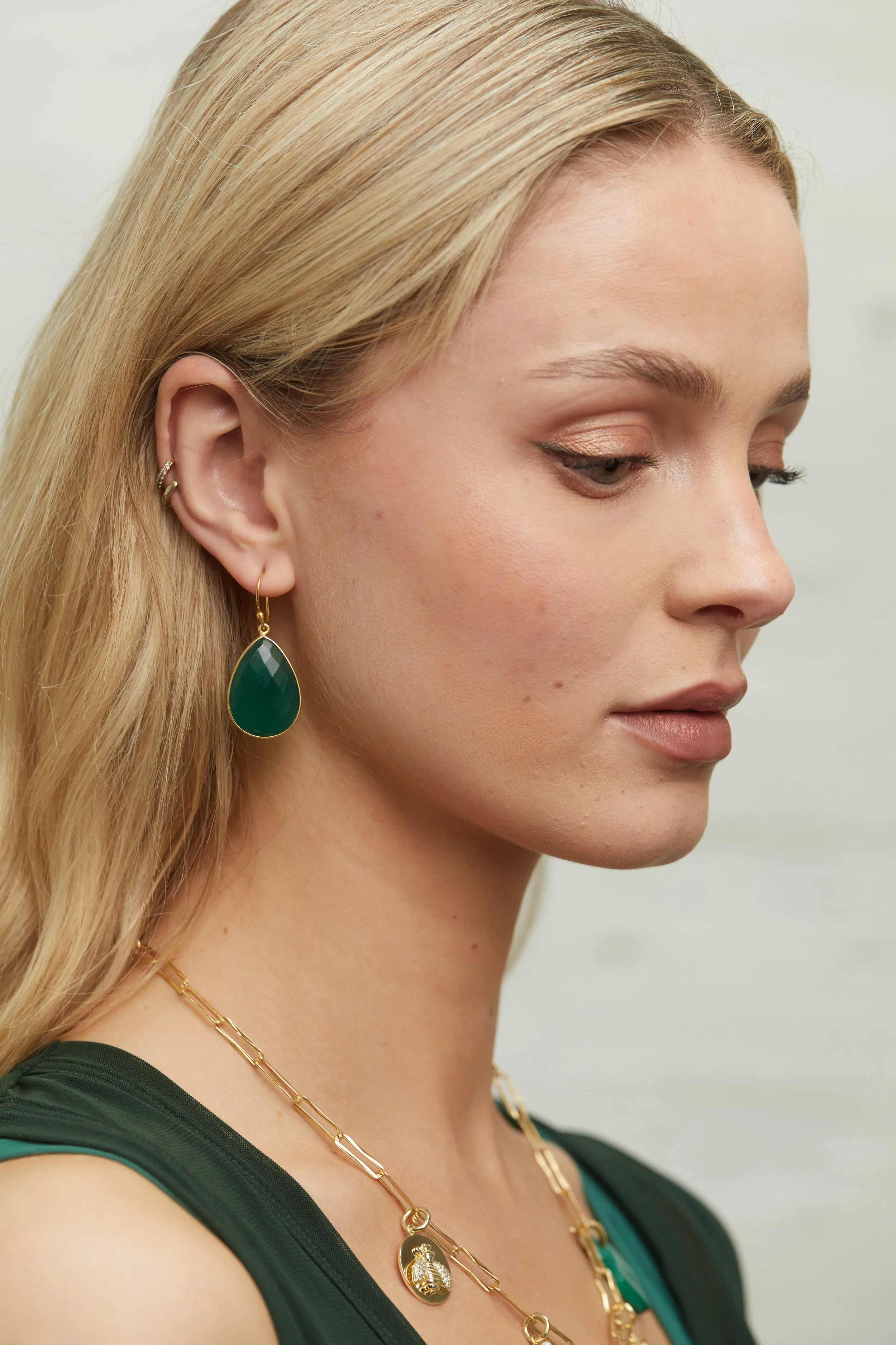 Green Tear Drop ER on model portrait .jpg