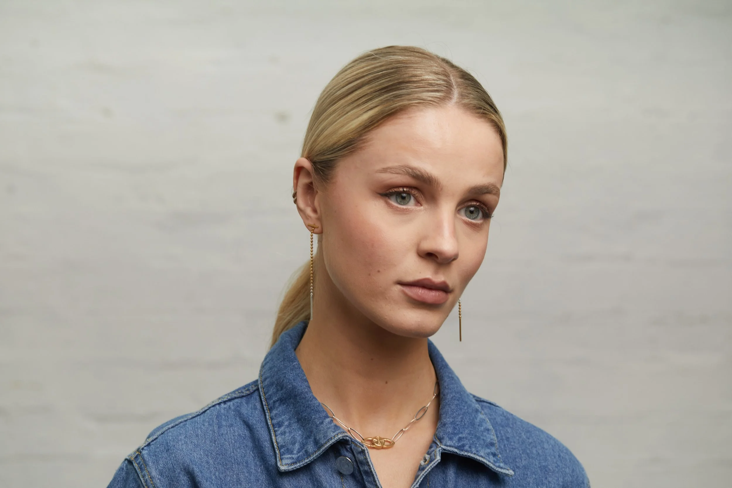 Cara Ball and Chain Er with KP NK on model.jpg