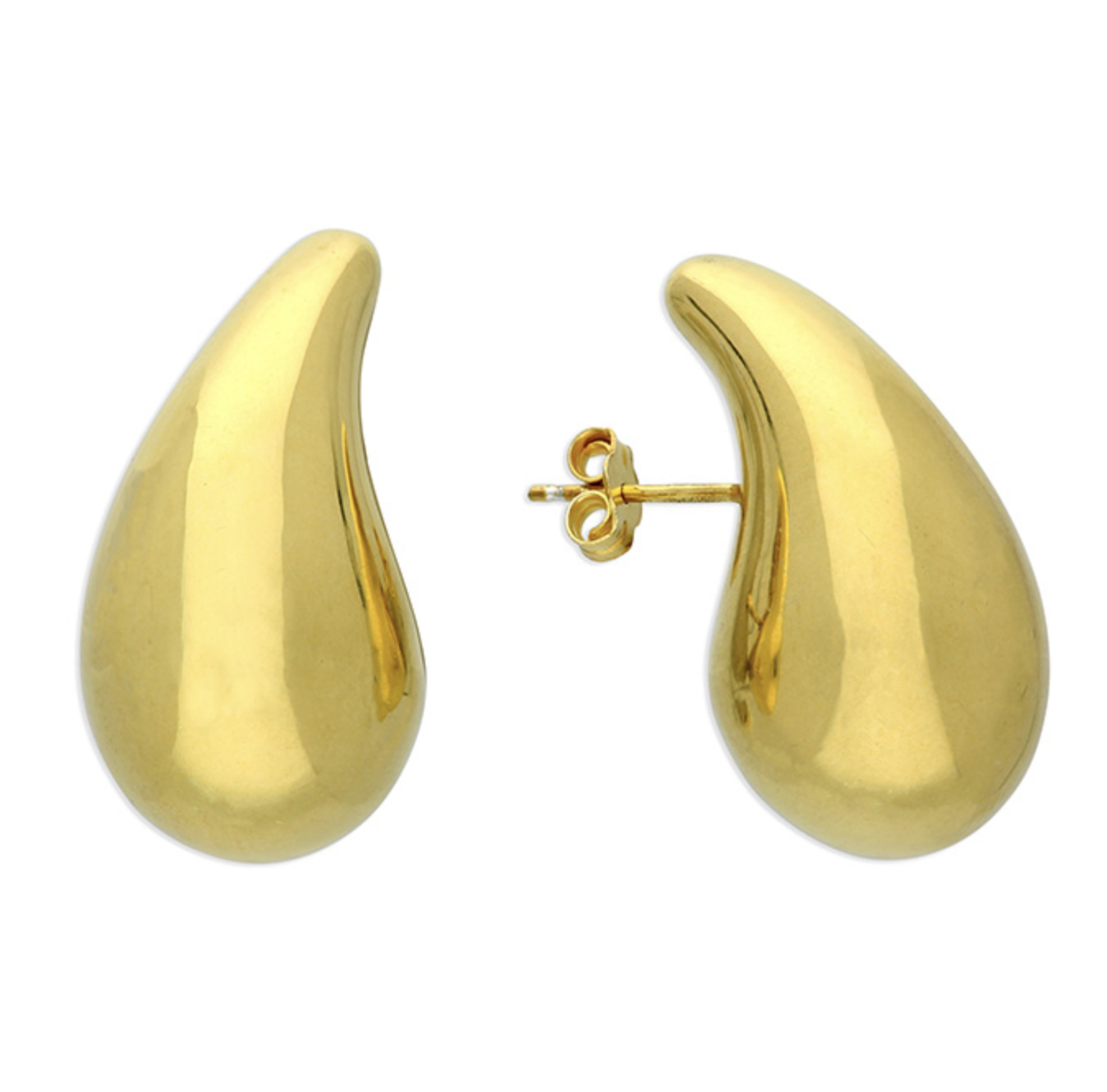 Teardrop Stud Earrings in Gold.png