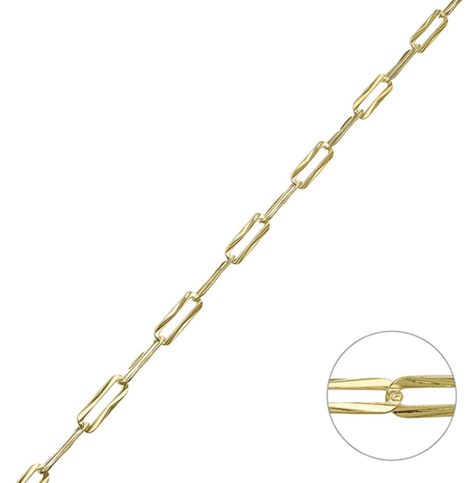 Hammered Paper Clip Chain in Gold.jpg