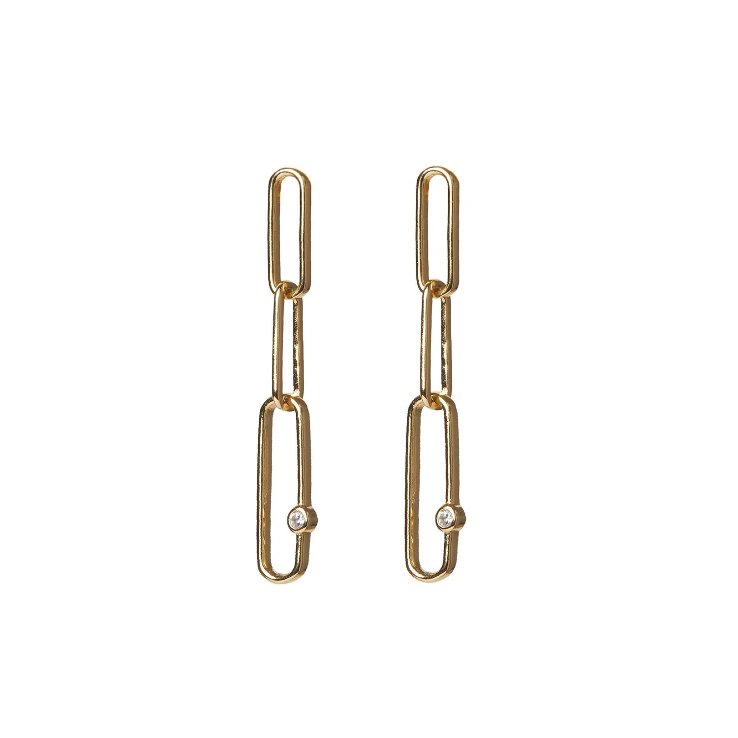 Graduated Gold Paper Clip Earrings