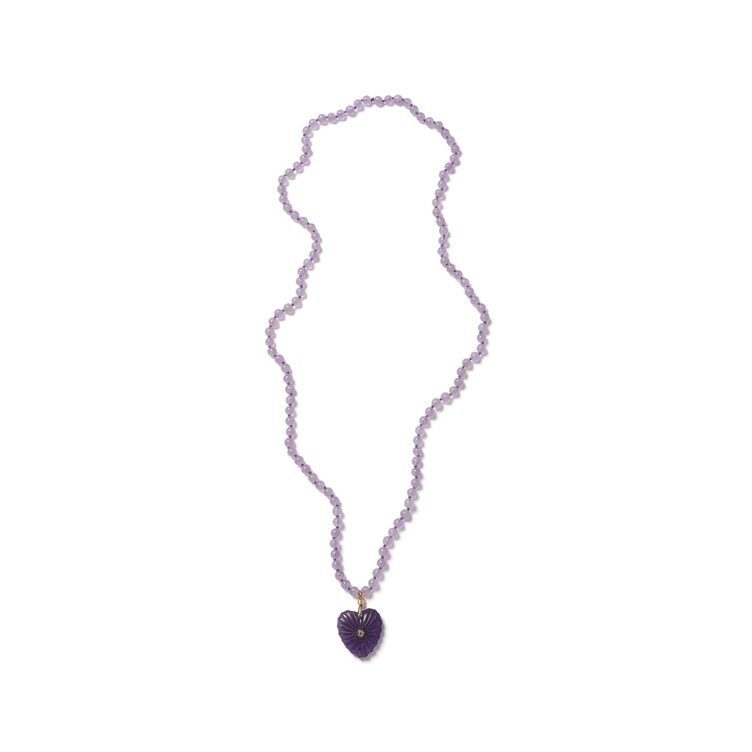 Icon Heart Lavender Jade Long Pendant