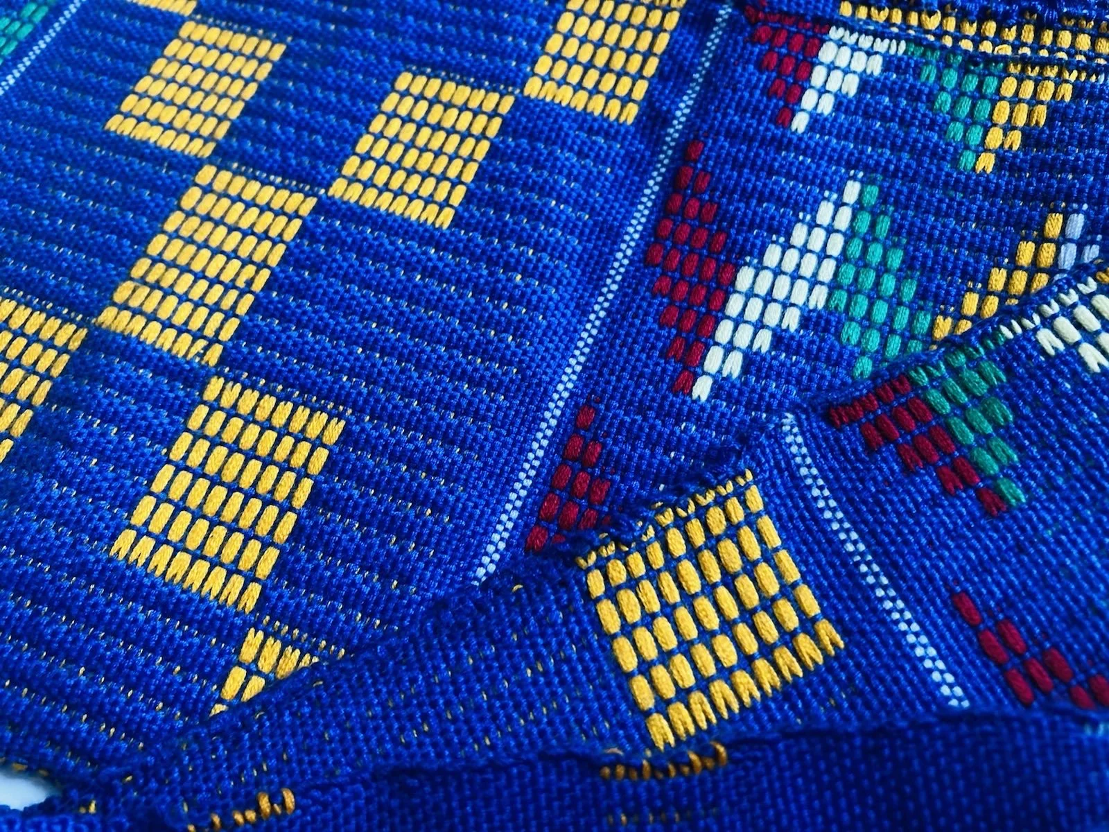 Handwoven Blue Kente Scarf Stole