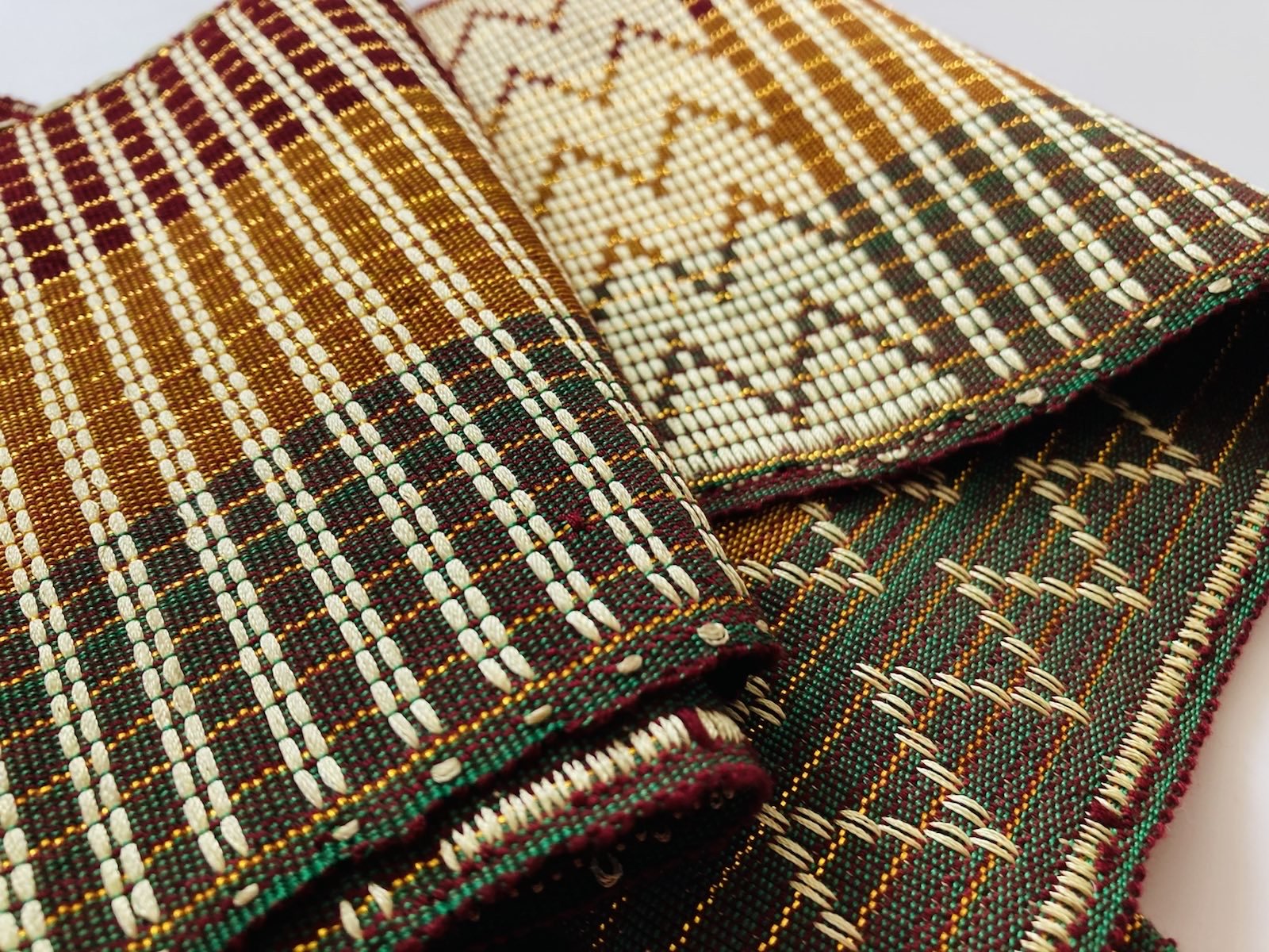 Handwoven Ewe Kente Scarf Stole - Maroon Brown