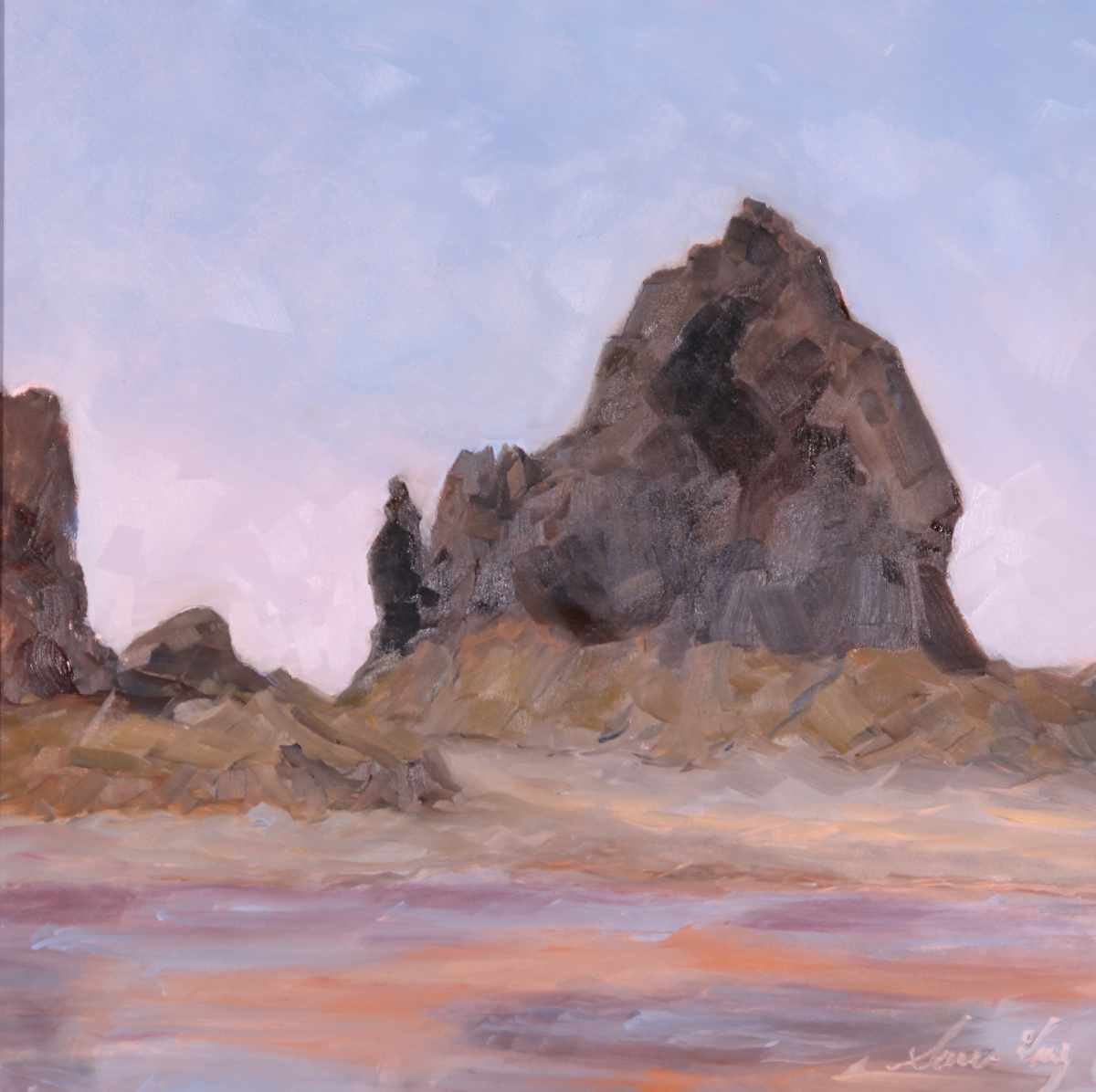 Sara Gray "Old Wife at Low Tide" OonB 12x12x1