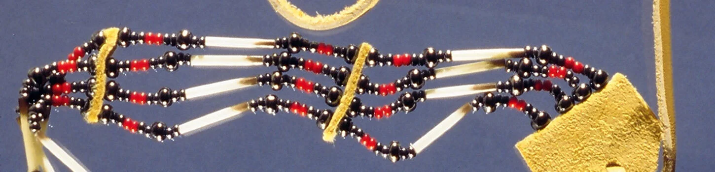 Contemporary Mi’kmaw Porcupine Quill, Leather and Beaded Choker