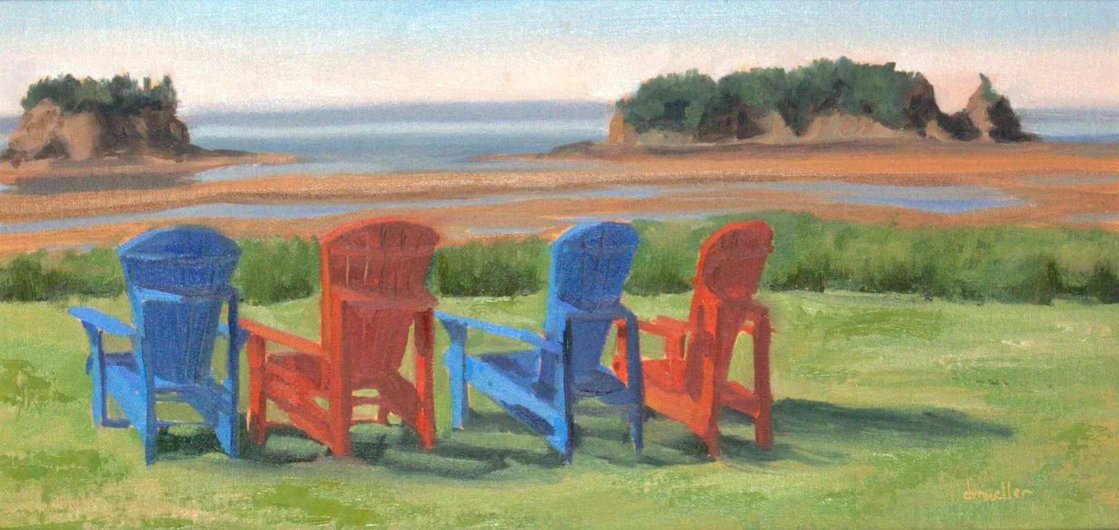 Debbie Mueller, Front Row Seats, 8x16, oil, linen