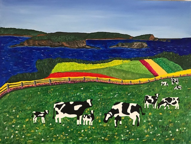 Ned Gilbert’s Farm-Greenhill [2021] Acrylic on canvas 12”x16”