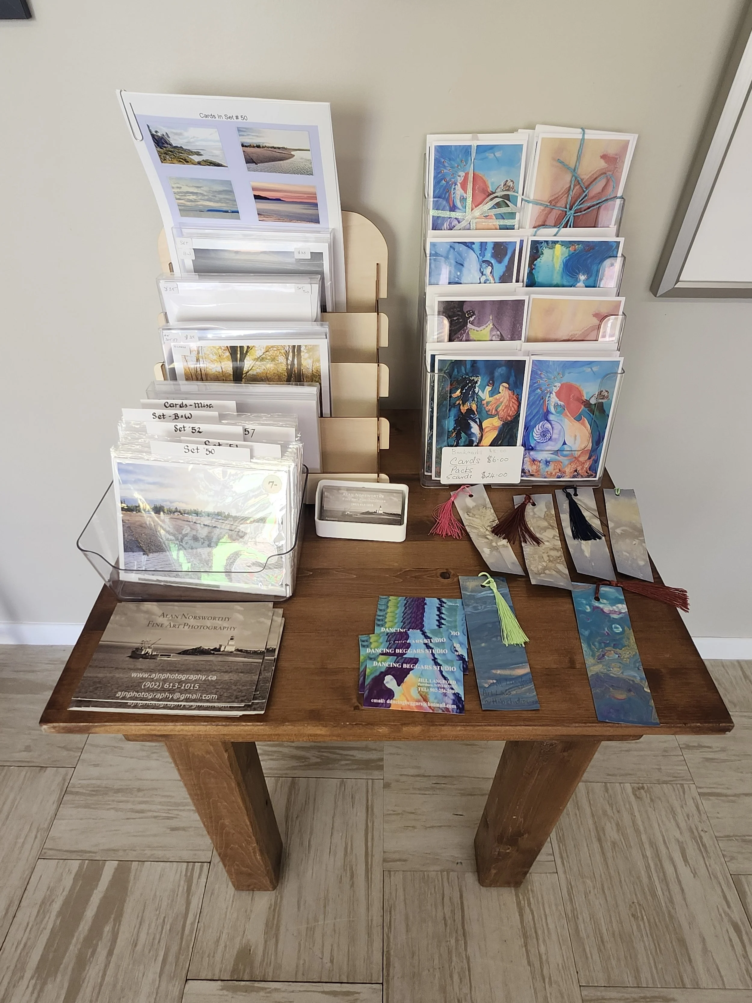 Alan Northworthy (Photo sets and cards - left) Jill Langford (Cards and bookmarks - Right)