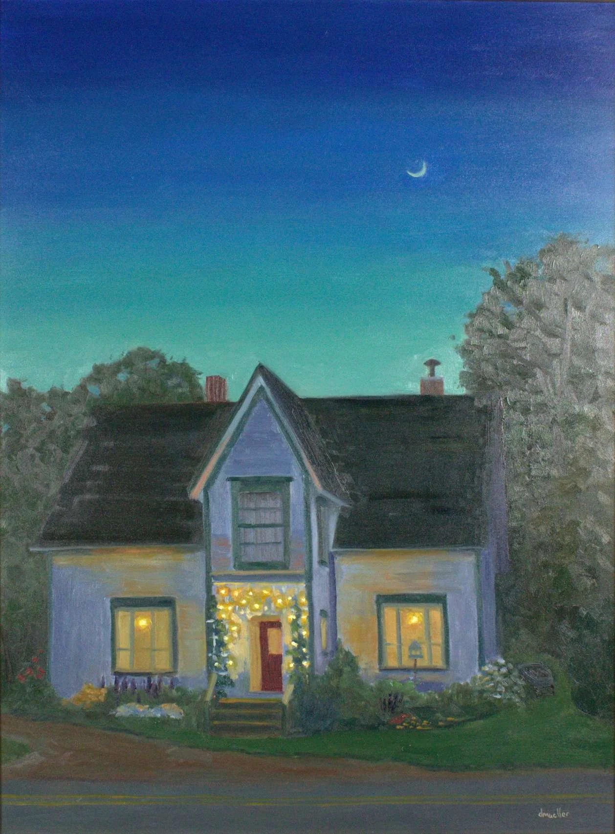 Debbie Mueller, Welcome at Dusk, 24x18, Oil, panel