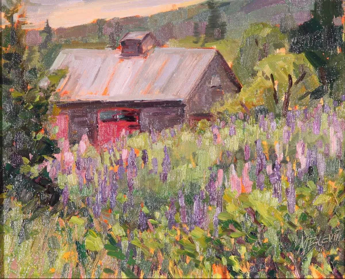 Melanie Levitt "Nestled in Lupines" OonL 8x10x1