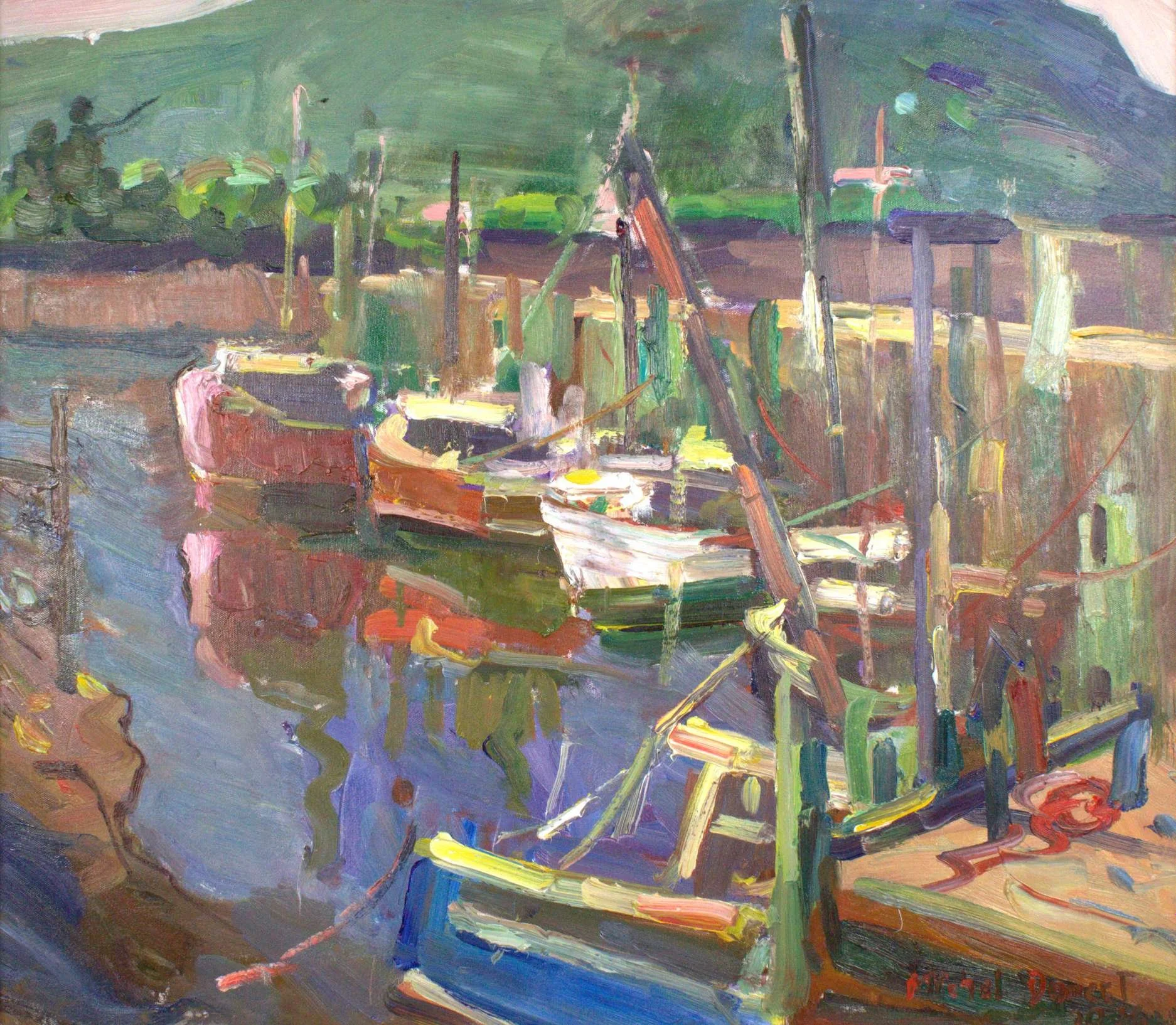 Michel Doucet, Advocate Harbour NS, 29x29, oil, canvas