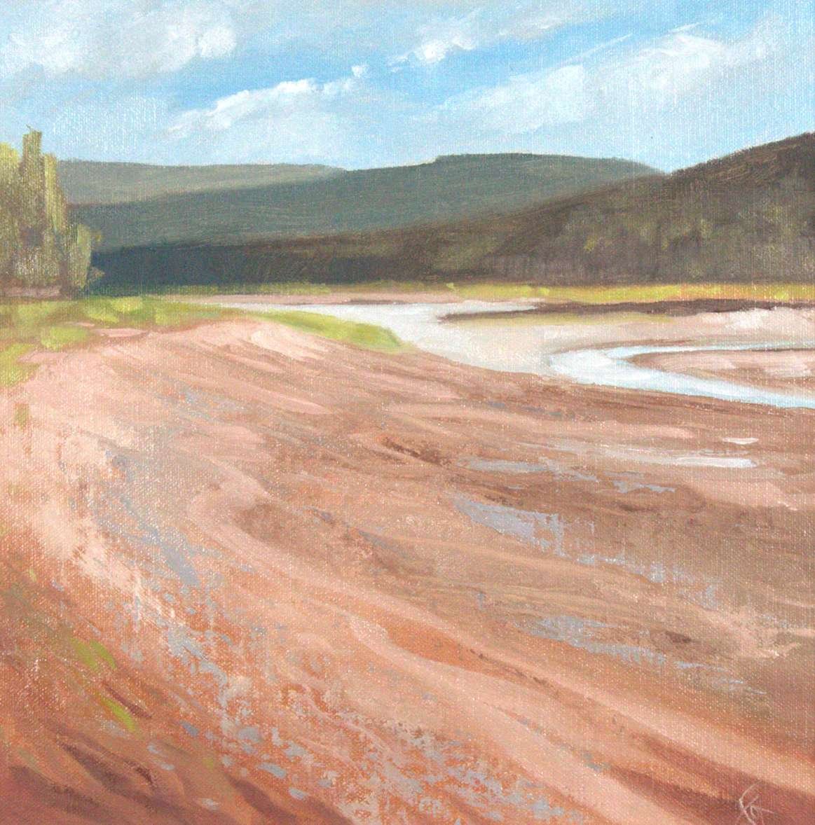 Sharon Fox Cranston, River Ebb, 13x13x1.5, oil, linen