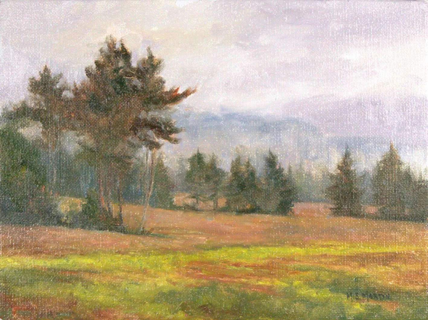 Mary Martin, Blueberry Fields, 12x9x1, oil, linen
