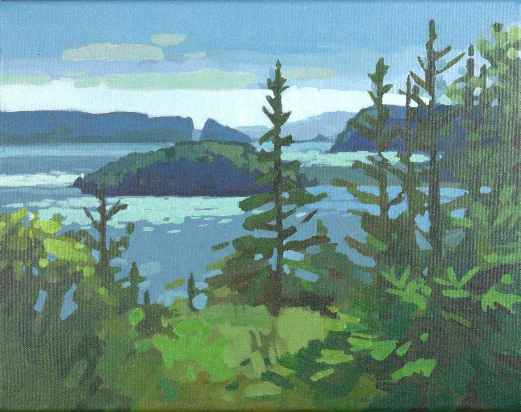 (2nd Place) Shelley Mansel "Shimmer on Gilbert Hill", 11x14x1, AonC