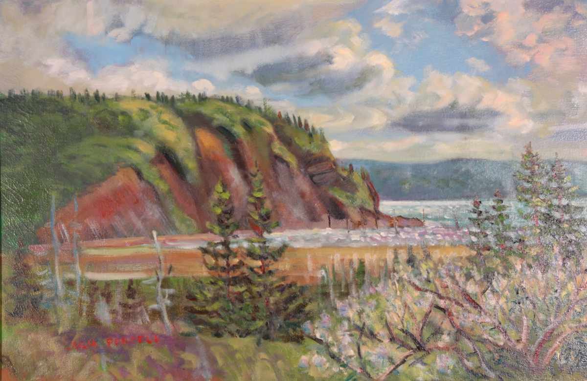 Julia Purcell "Waves on the Bay" OonC 23x15.5x1